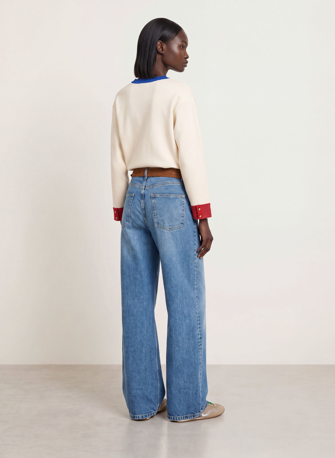 SANDRO Wide Leg Jeans: 4785 BLUE JEAN
