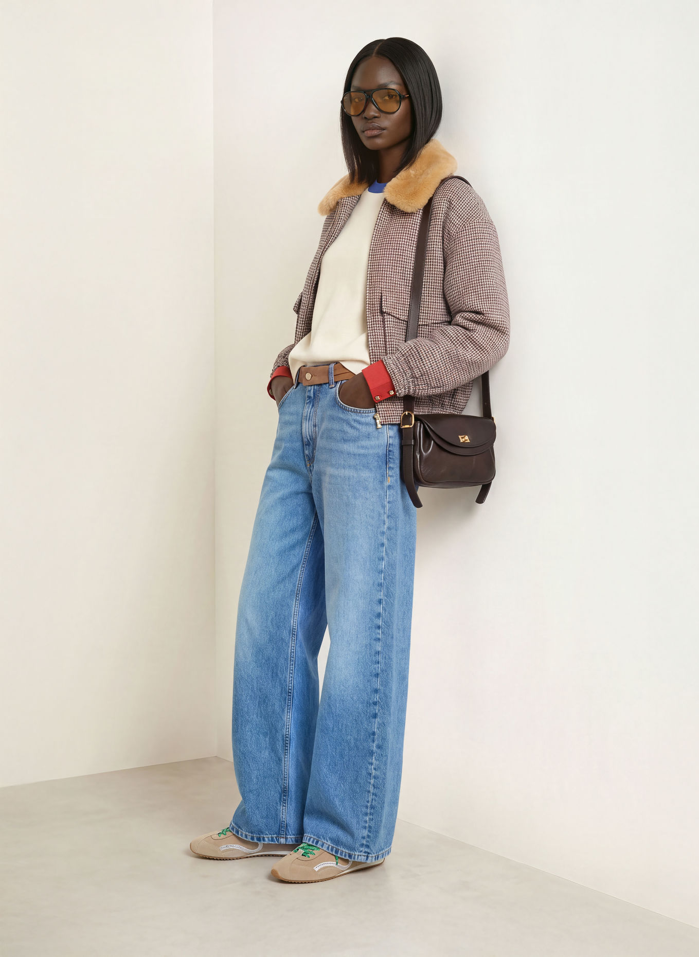 SANDRO Wide Leg Jeans: 4785 BLUE JEAN