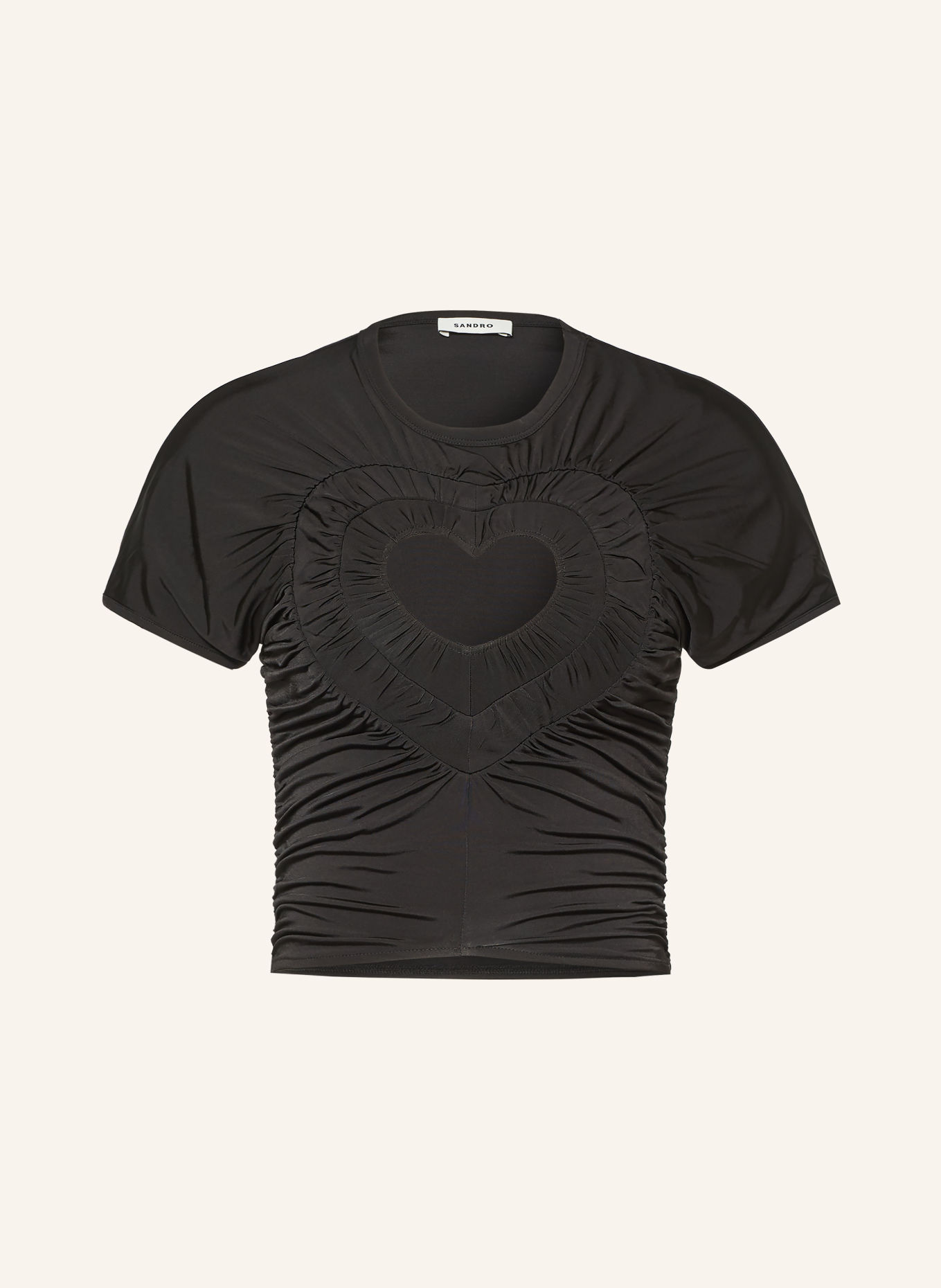SANDRO T-Shirt mit Cut-outs: SCHWARZ