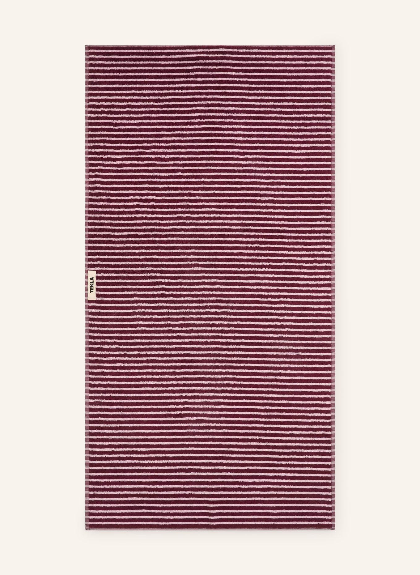 TEKLA Hand towel: DARK RED / LIGHT PINK