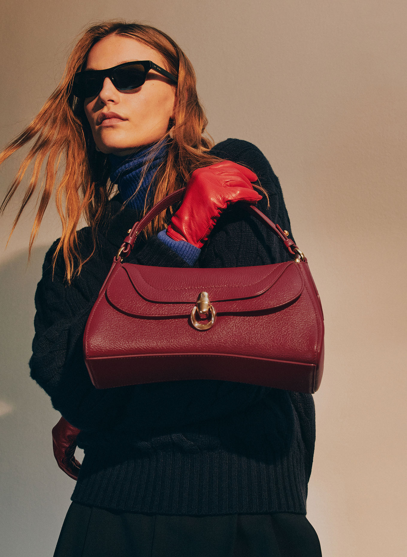 POLO RALPH LAUREN BLAZE Handbag: DARK RED