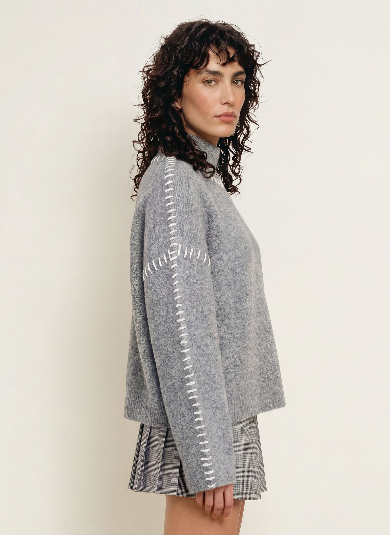 WRSTBHVR Trui RISSO: GRIJS / WIT