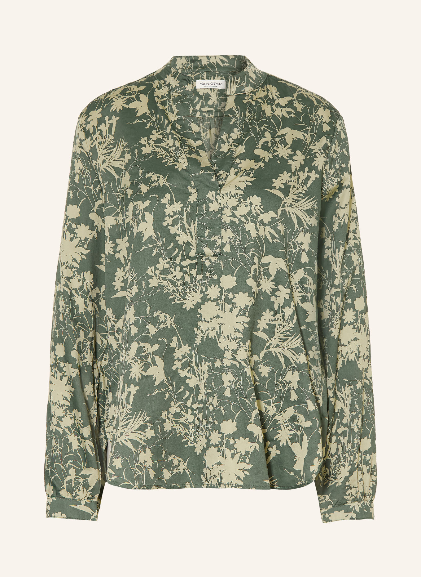 Marc O'Polo Blouseshirt: DONKERGROEN / MINT