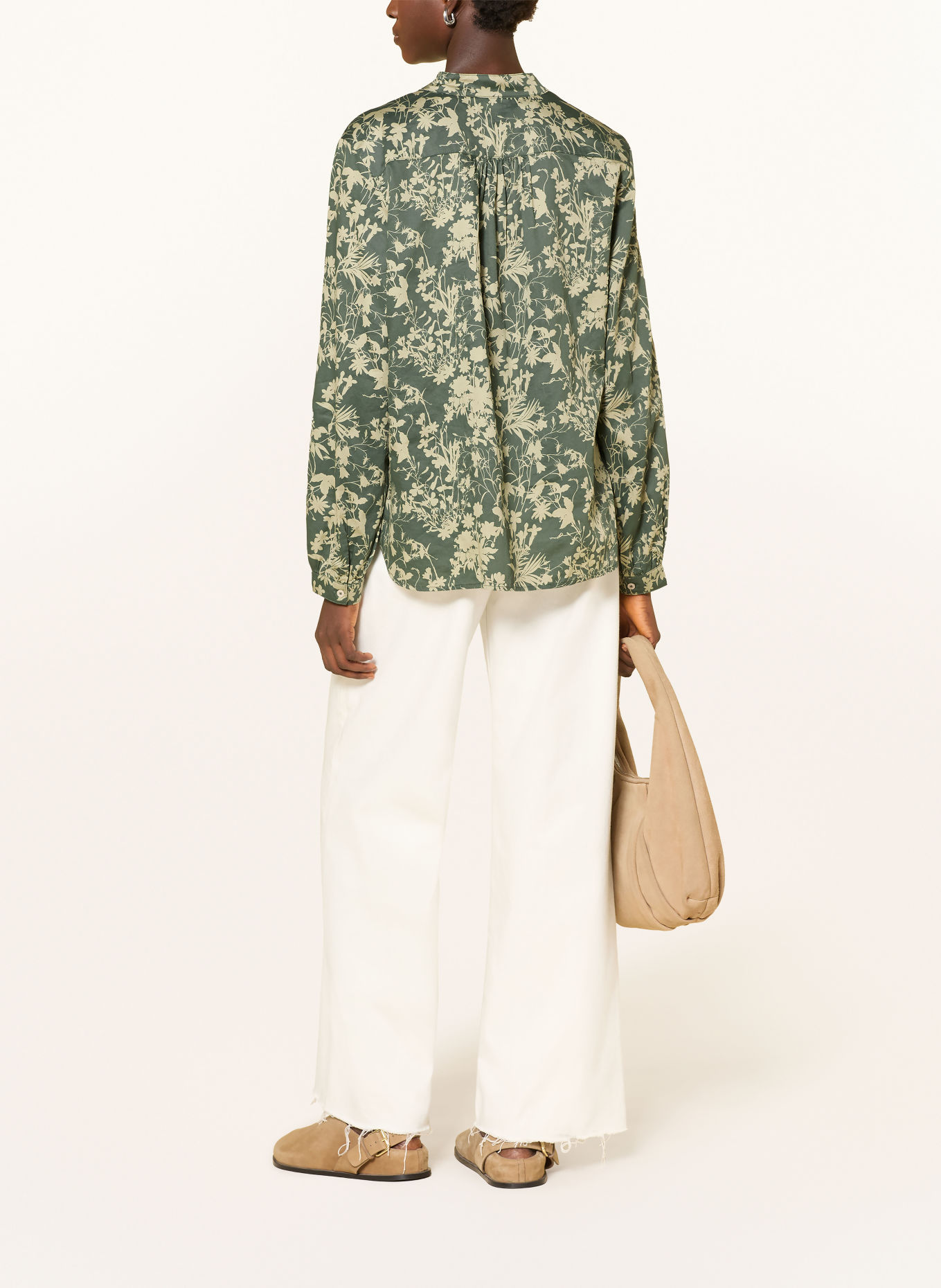 Marc O'Polo Blouseshirt: DONKERGROEN / MINT