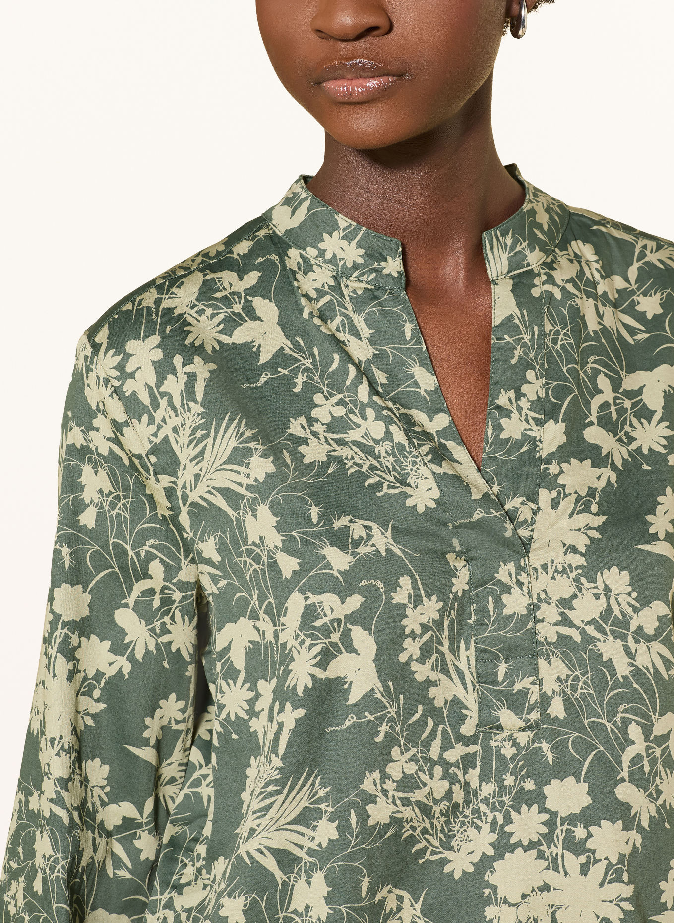 Marc O'Polo Blouseshirt: DONKERGROEN / MINT