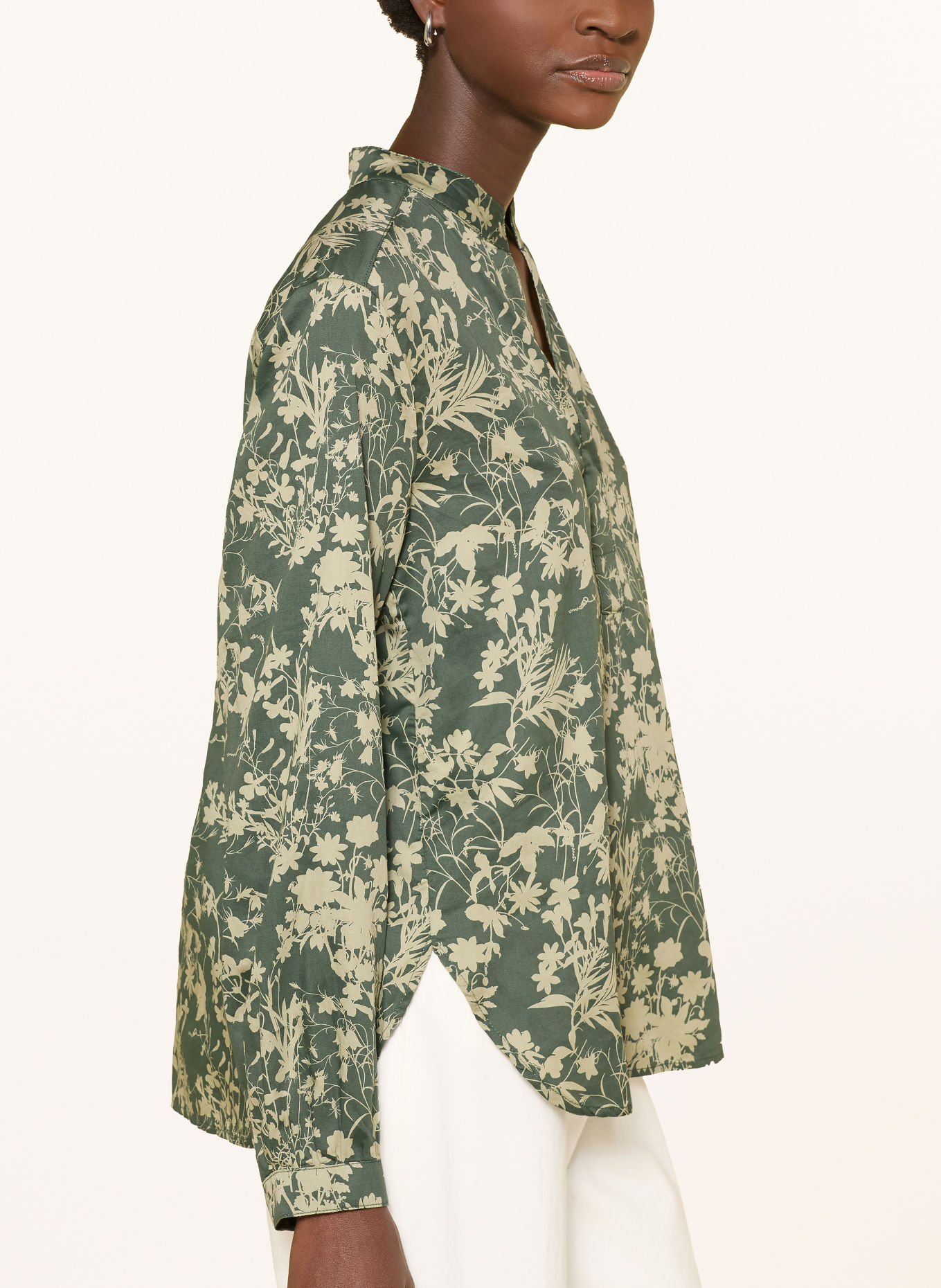 Marc O'Polo Blouseshirt: DONKERGROEN / MINT