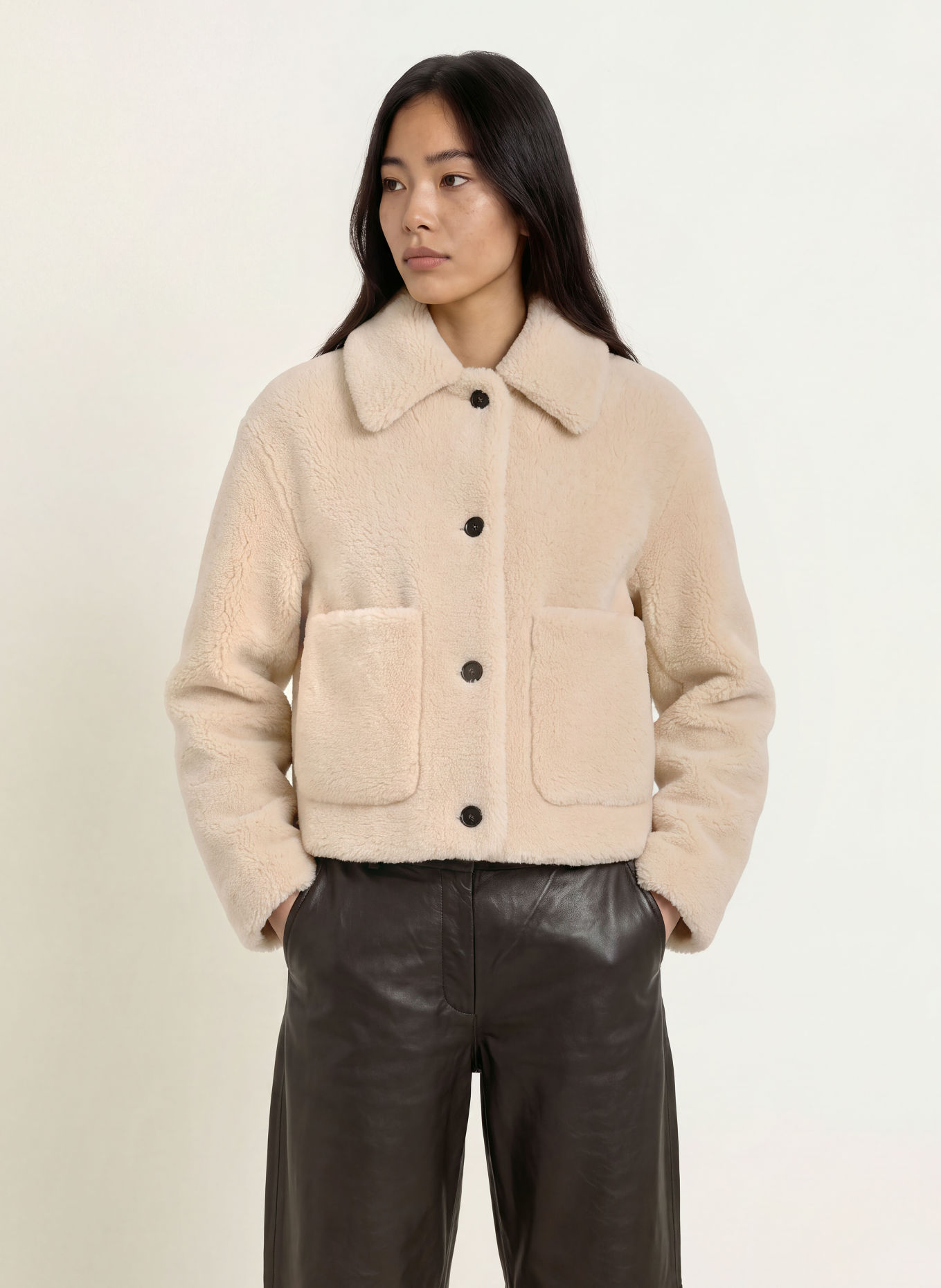 Marc O'Polo Plush Jacket: LIGHT BROWN