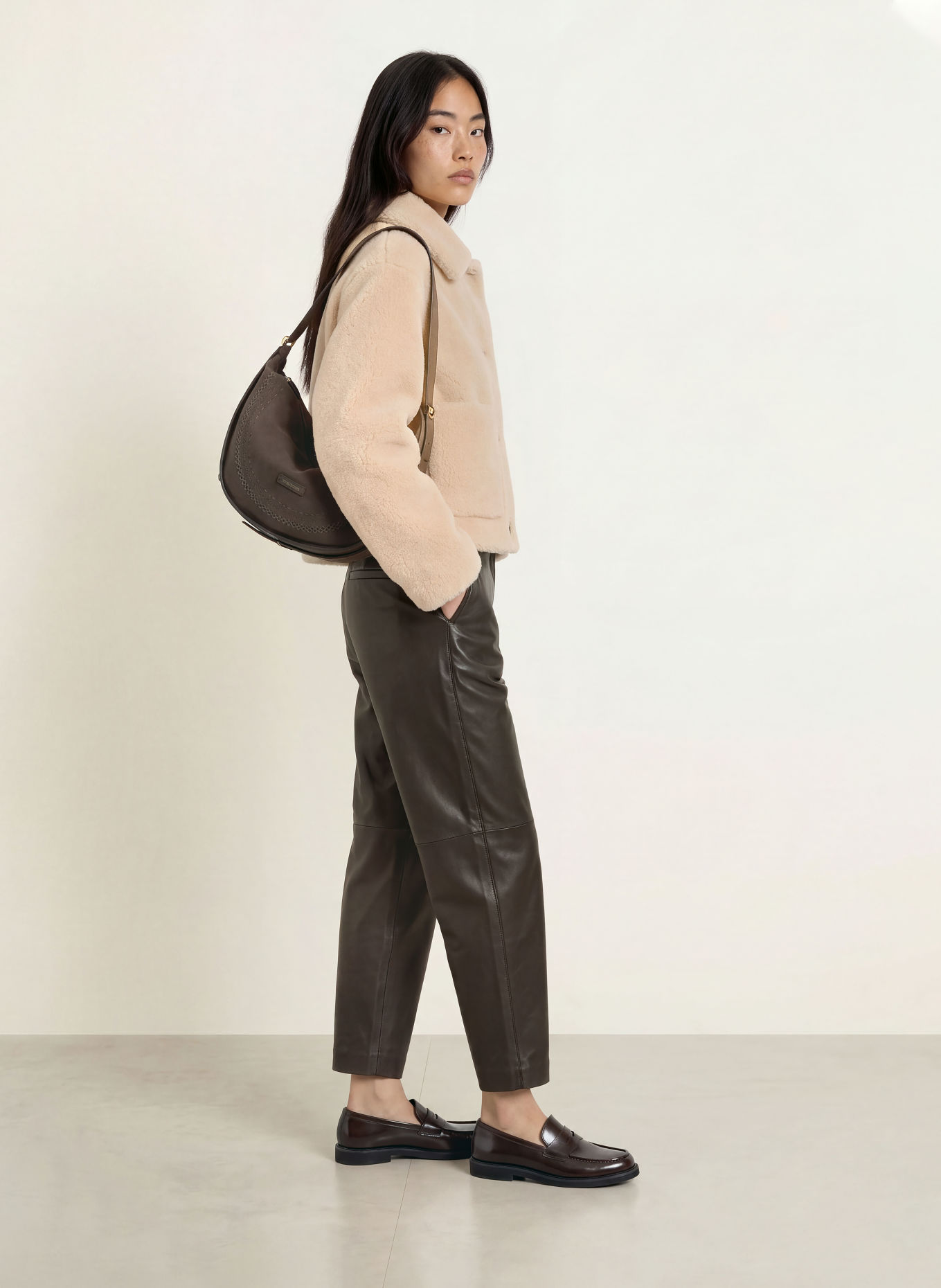 Marc O'Polo Plush Jacket: LIGHT BROWN
