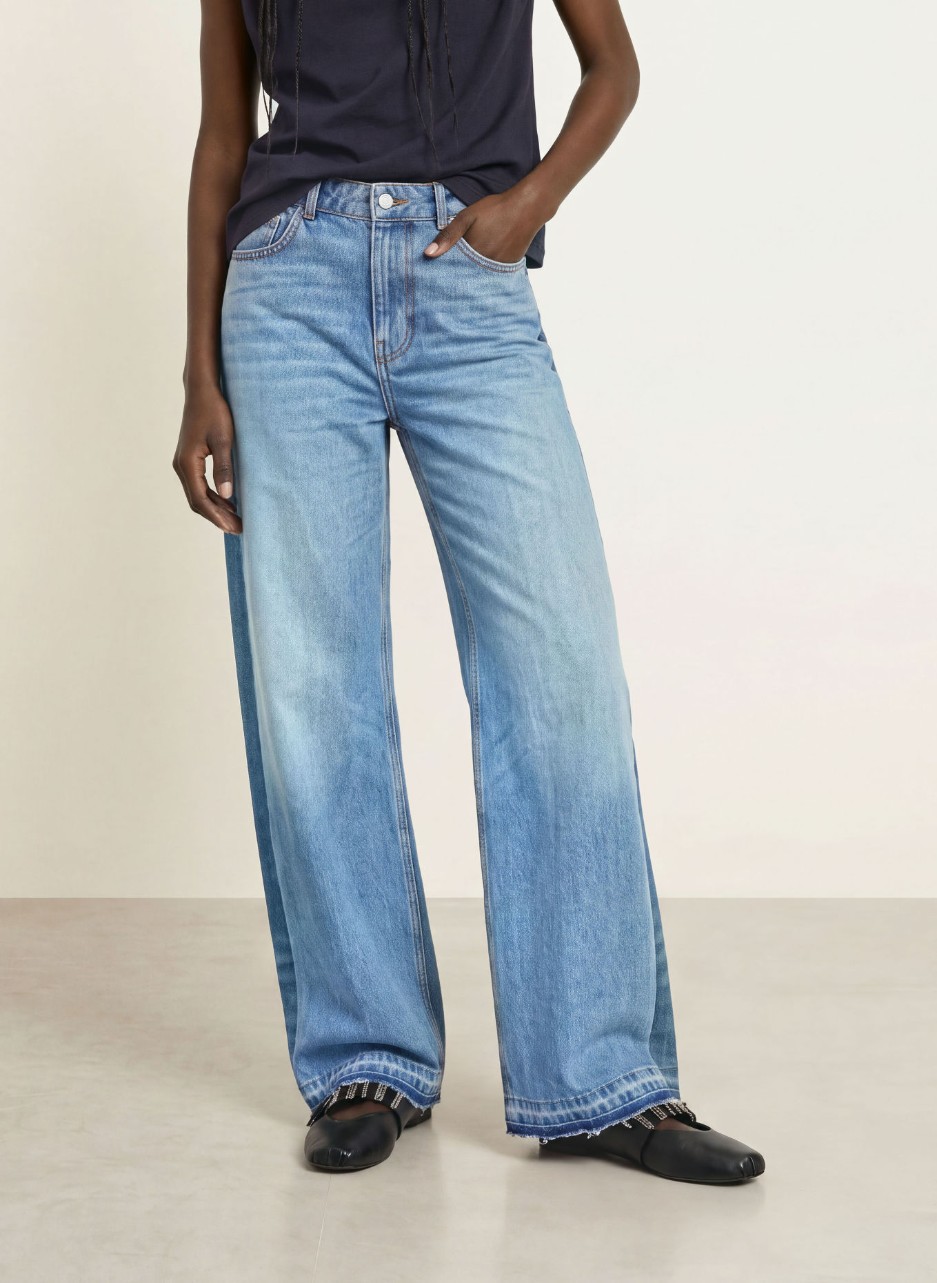 ba&sh Wide Leg Jeans MISLAV: BLUE BLUE JEANS
