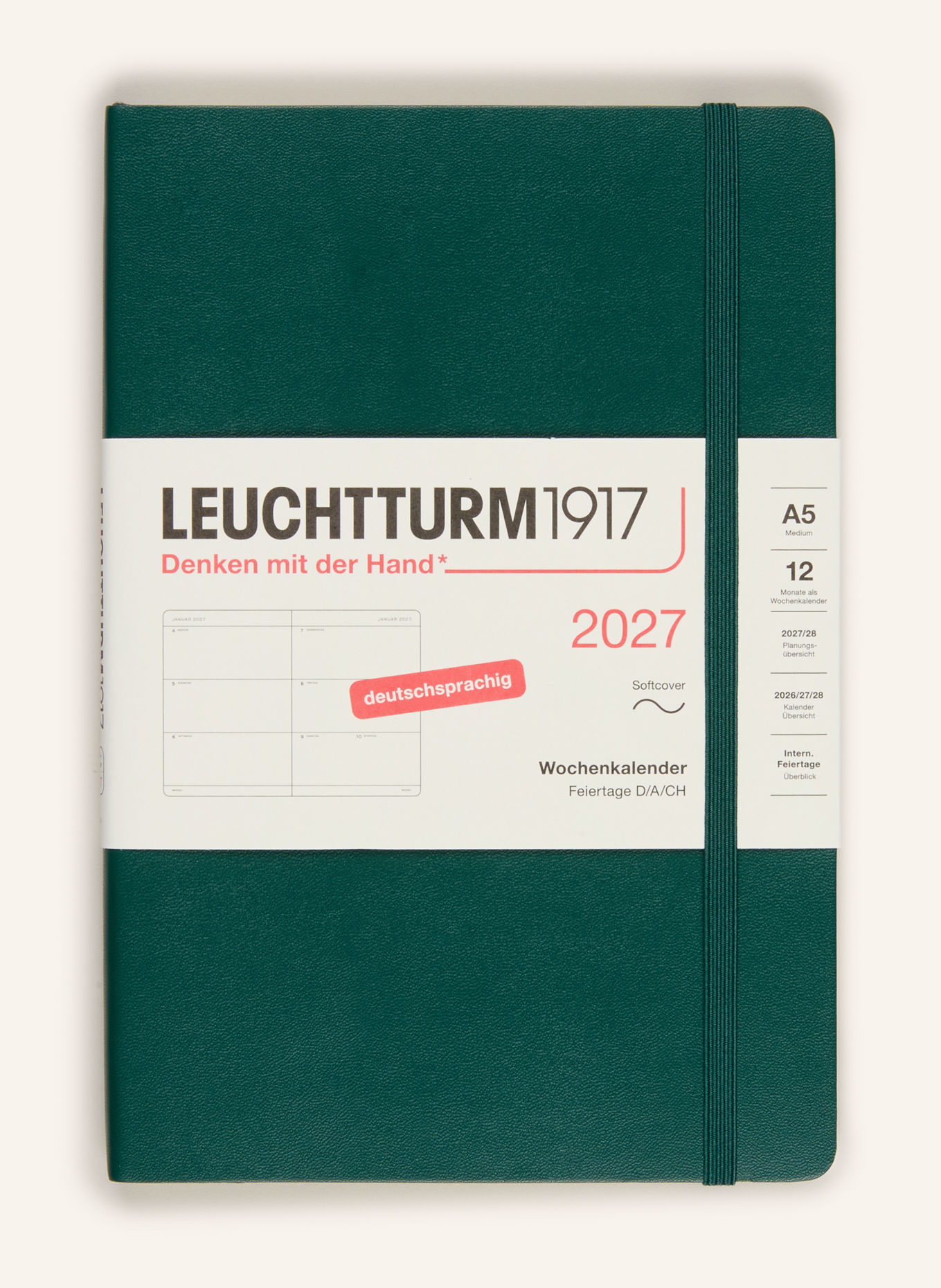 LEUCHTTURM1917 Wochenkalender: DUNKELGRÜN
