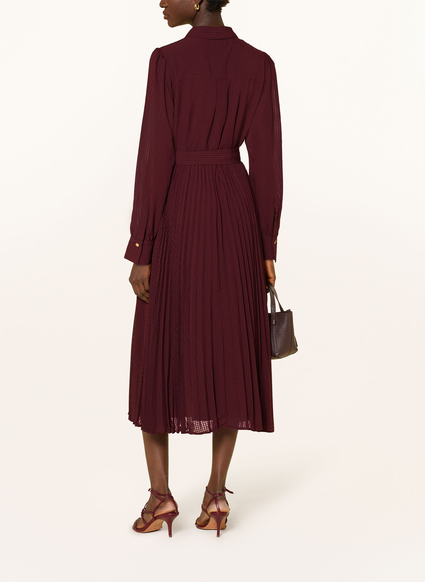 Phase Eight Blousejurk REN met plooien: DONKERROOD