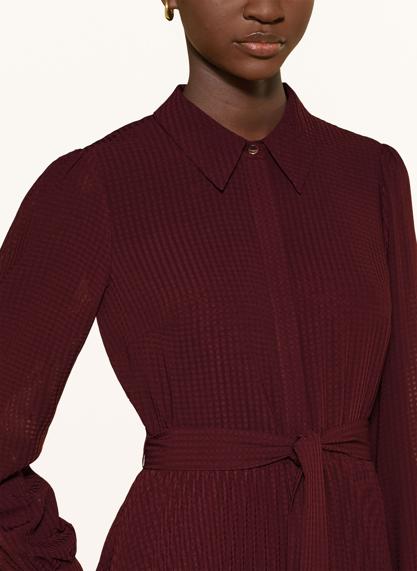 Phase Eight Blousejurk REN met plooien: DONKERROOD