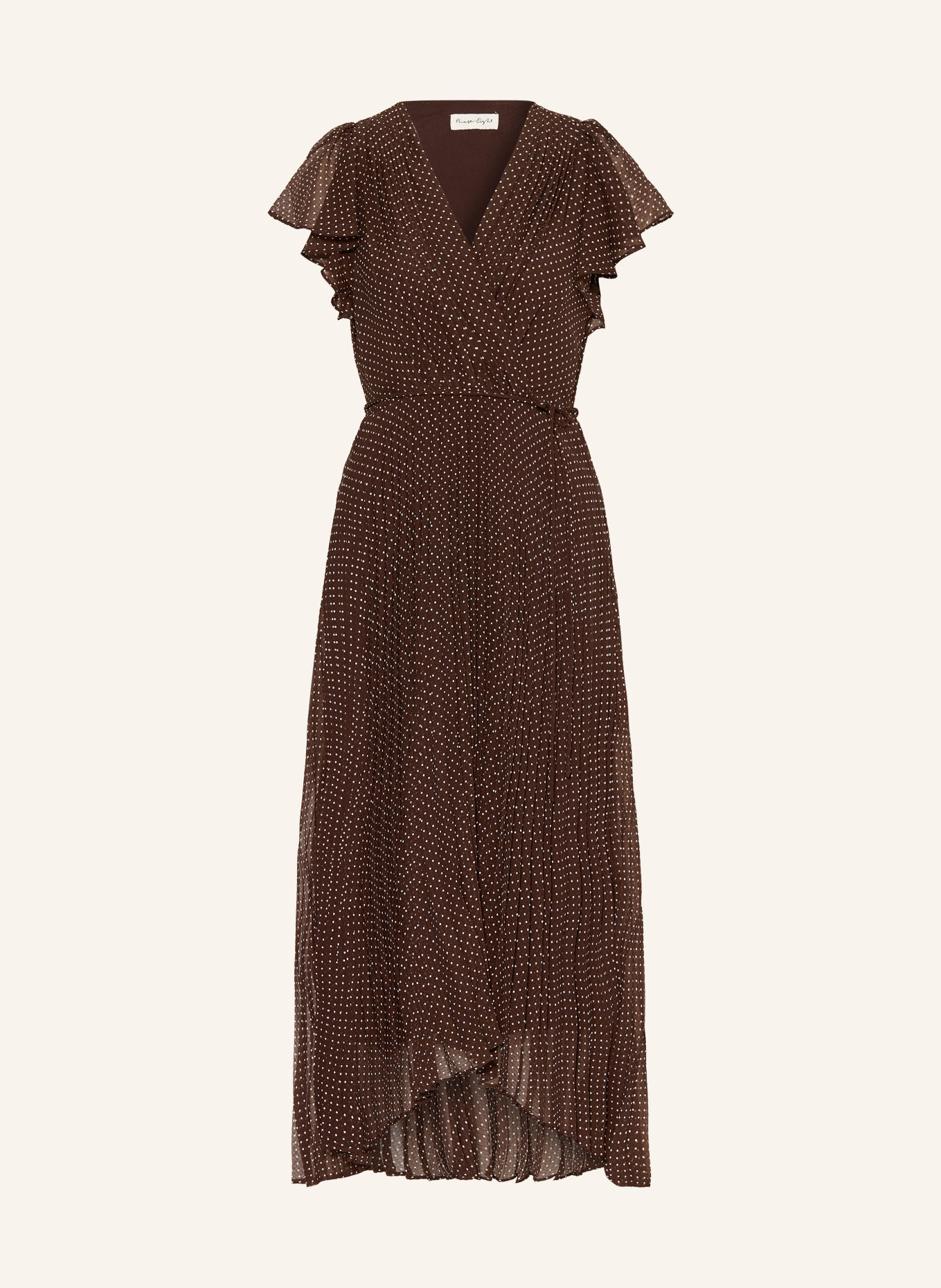 Phase Eight Plisséjurk LOUISA: MARRON FONCÉ / WIT