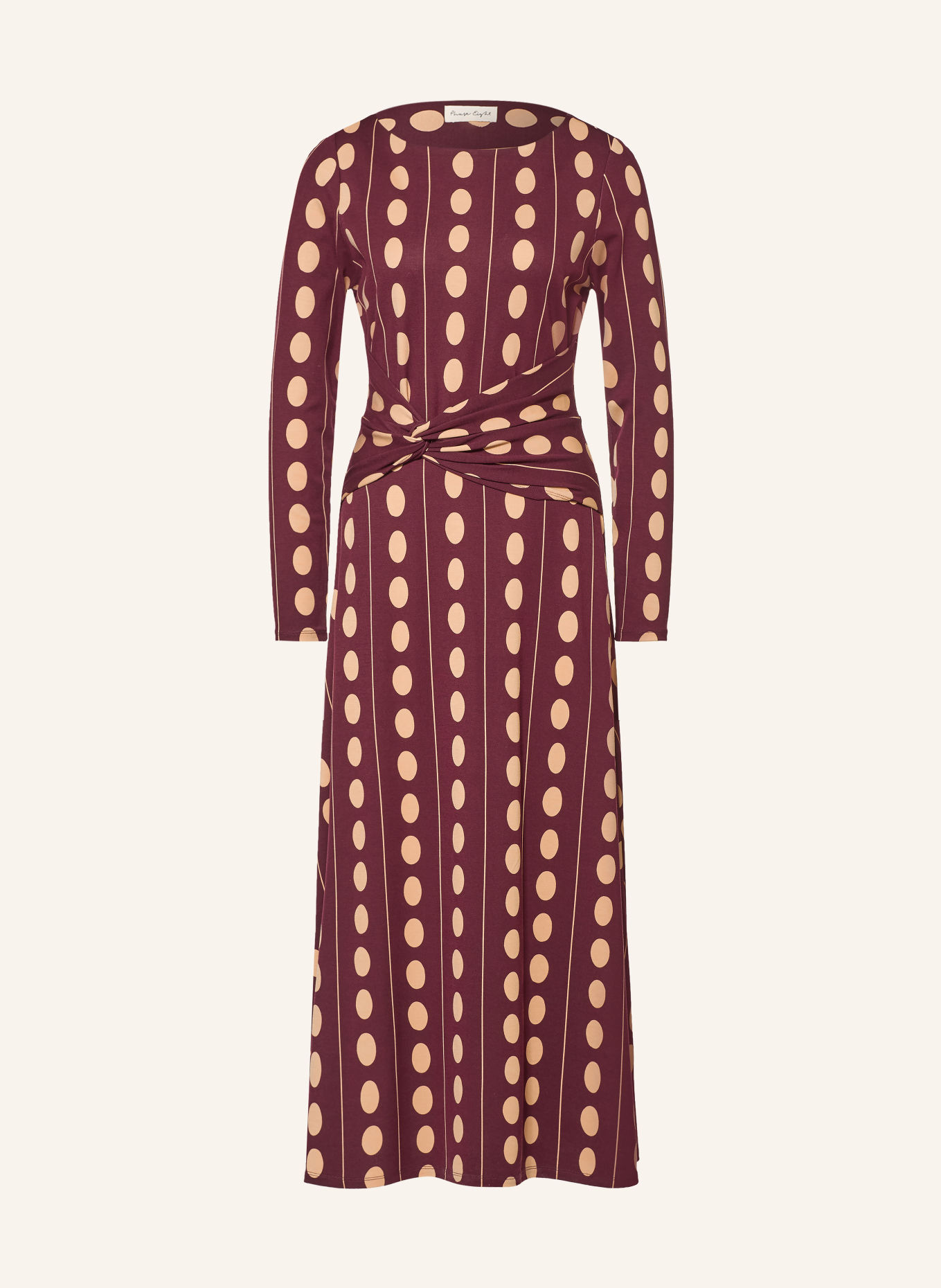 Phase Eight Jerseyjurk EUGENIE: DONKERROOD / BEIGE
