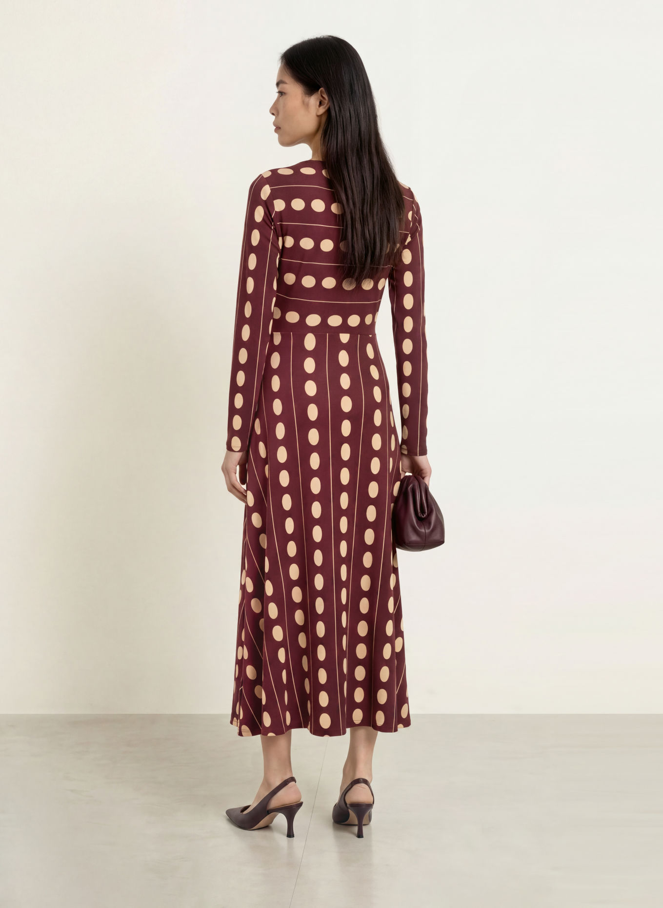 Phase Eight Jerseyjurk EUGENIE: DONKERROOD / BEIGE