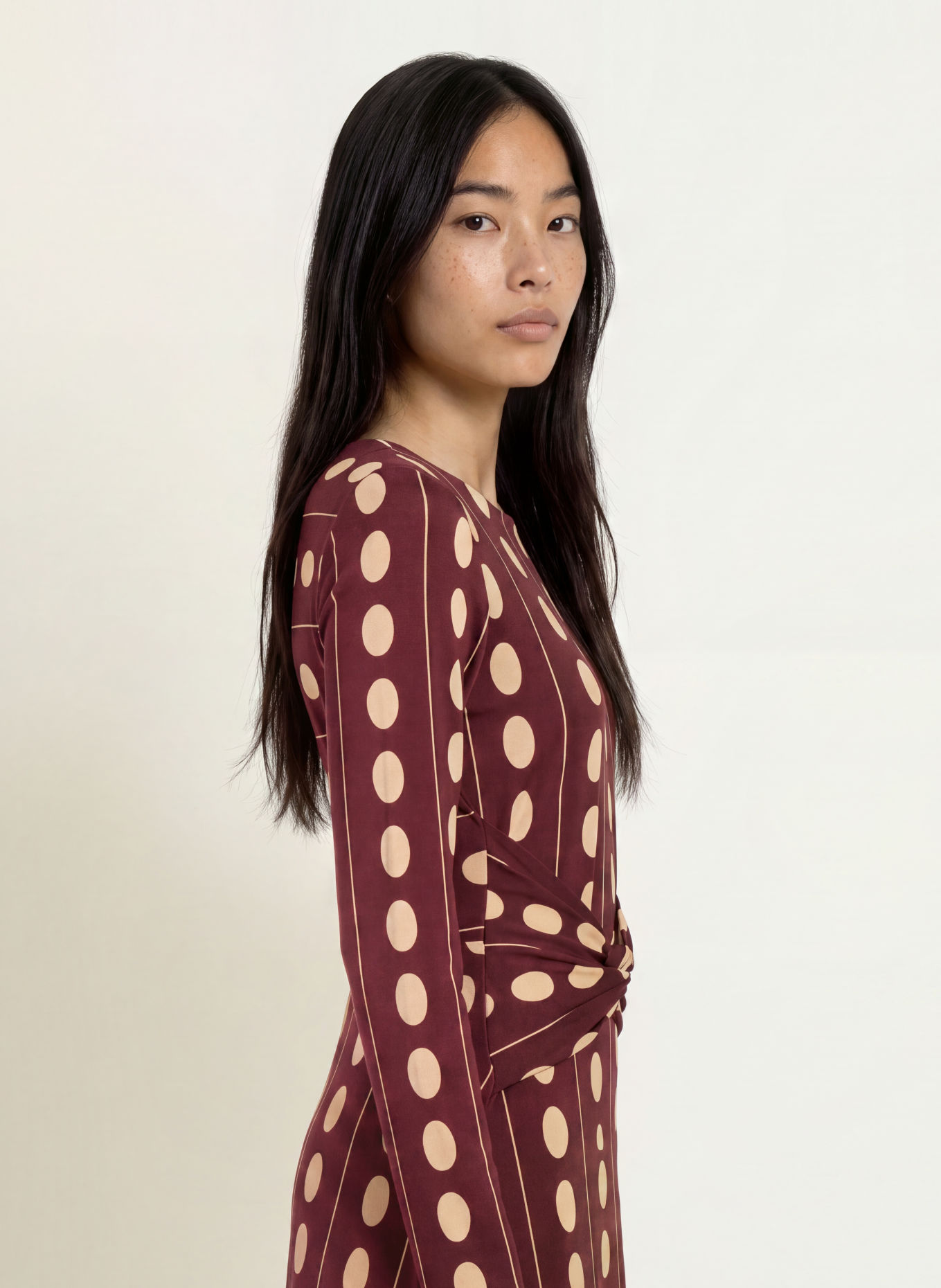 Phase Eight Jerseyjurk EUGENIE: DONKERROOD / BEIGE