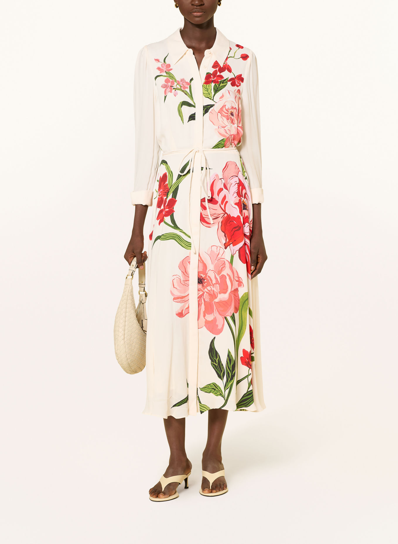 Phase Eight Blousejurk ANABELLA met 3/4-mouwen: WIT / ROOD / GROEN