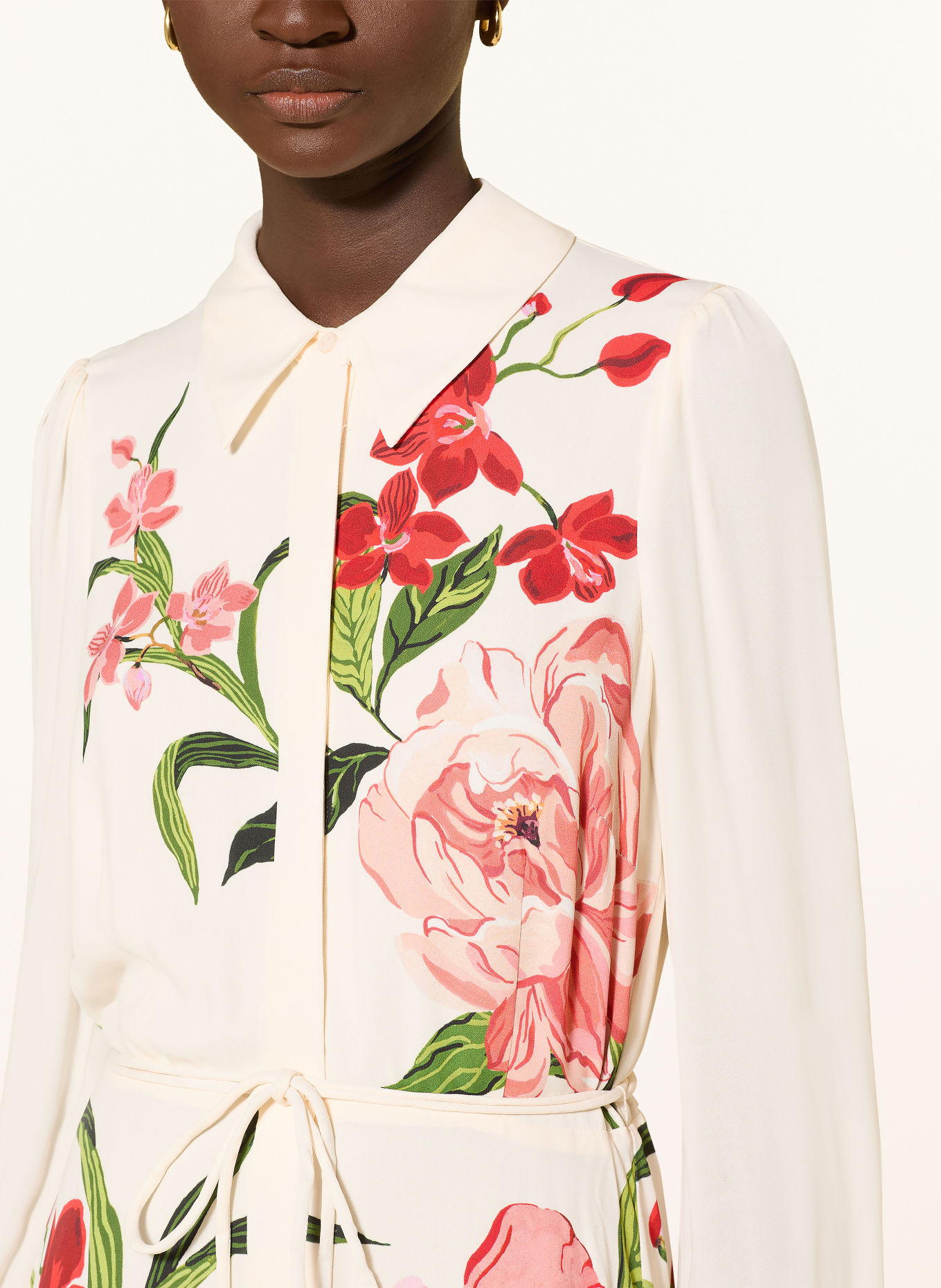 Phase Eight Blousejurk ANABELLA met 3/4-mouwen: WIT / ROOD / GROEN