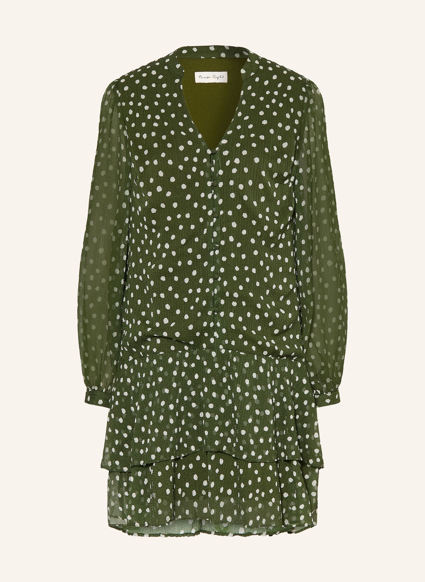 Phase Eight Jurk ALMA: GROEN / WIT