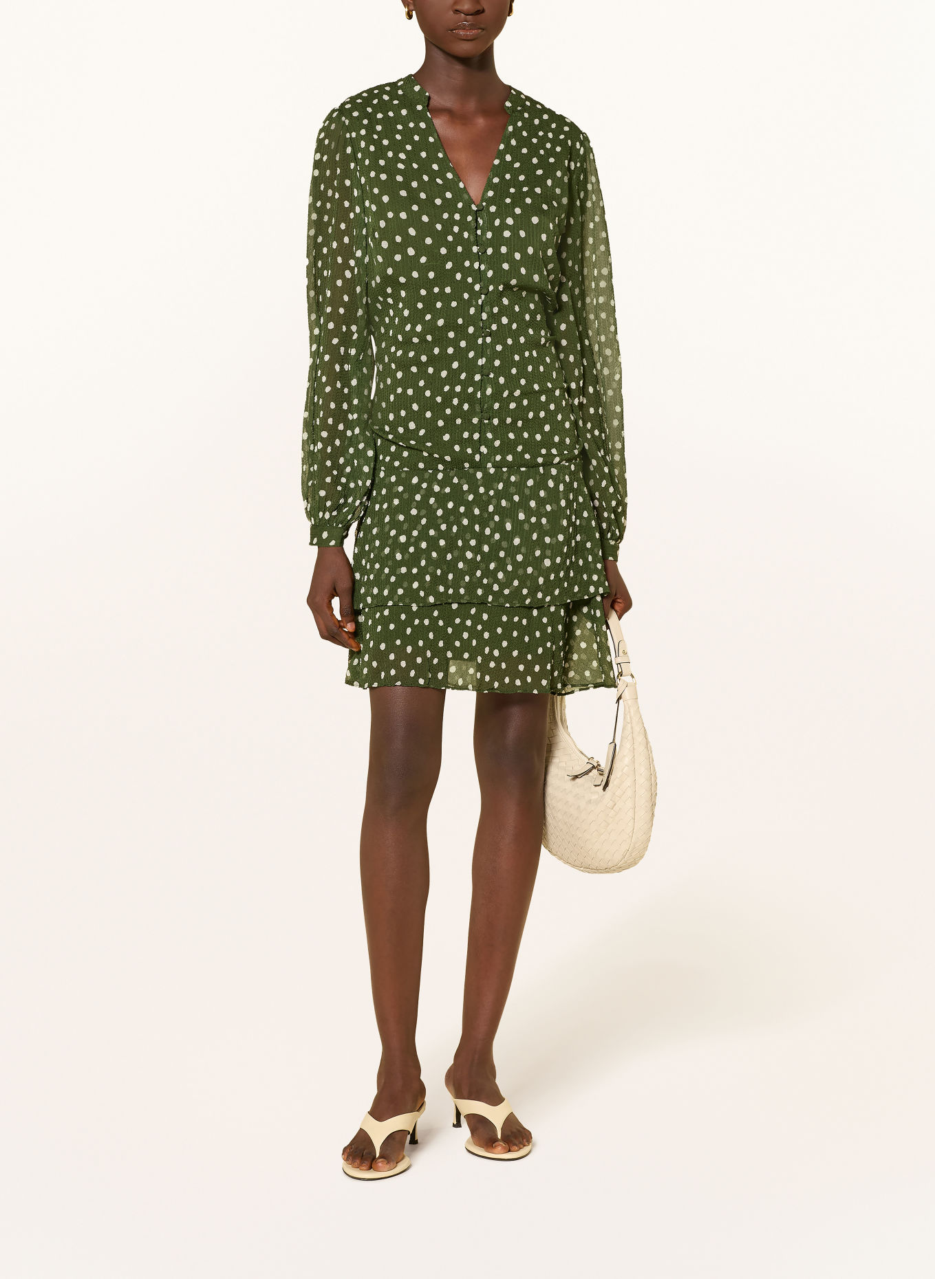 Phase Eight Jurk ALMA: GROEN / WIT