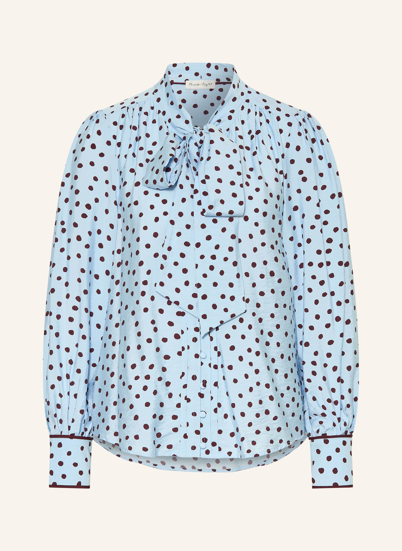Phase Eight Schluppenbluse COCO: HELLBLAU / DUNKELBRAUN