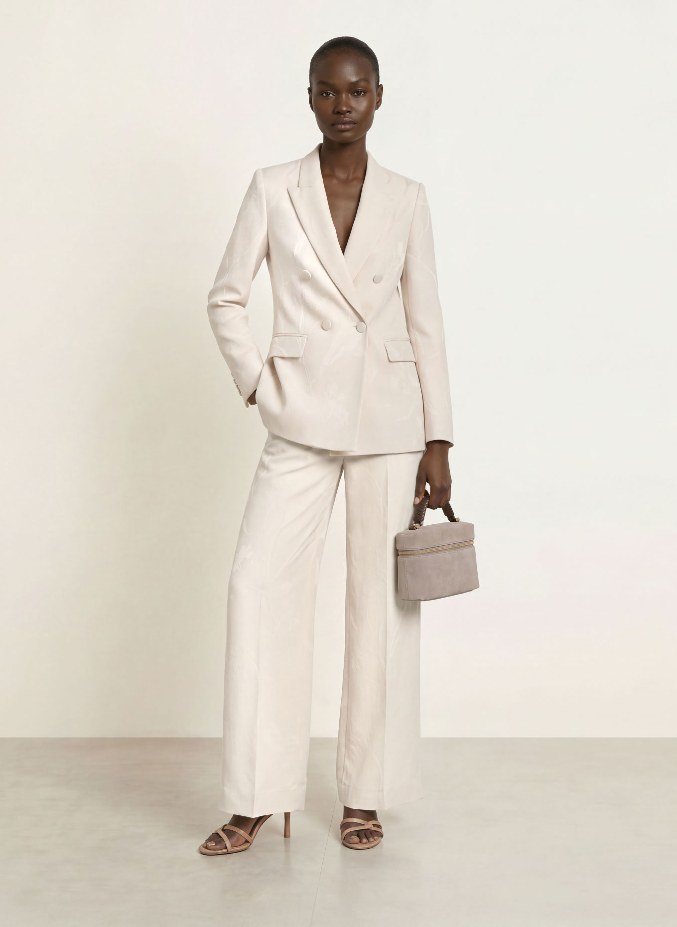 REISS Jacquard-Blazer OTTIE: CREME