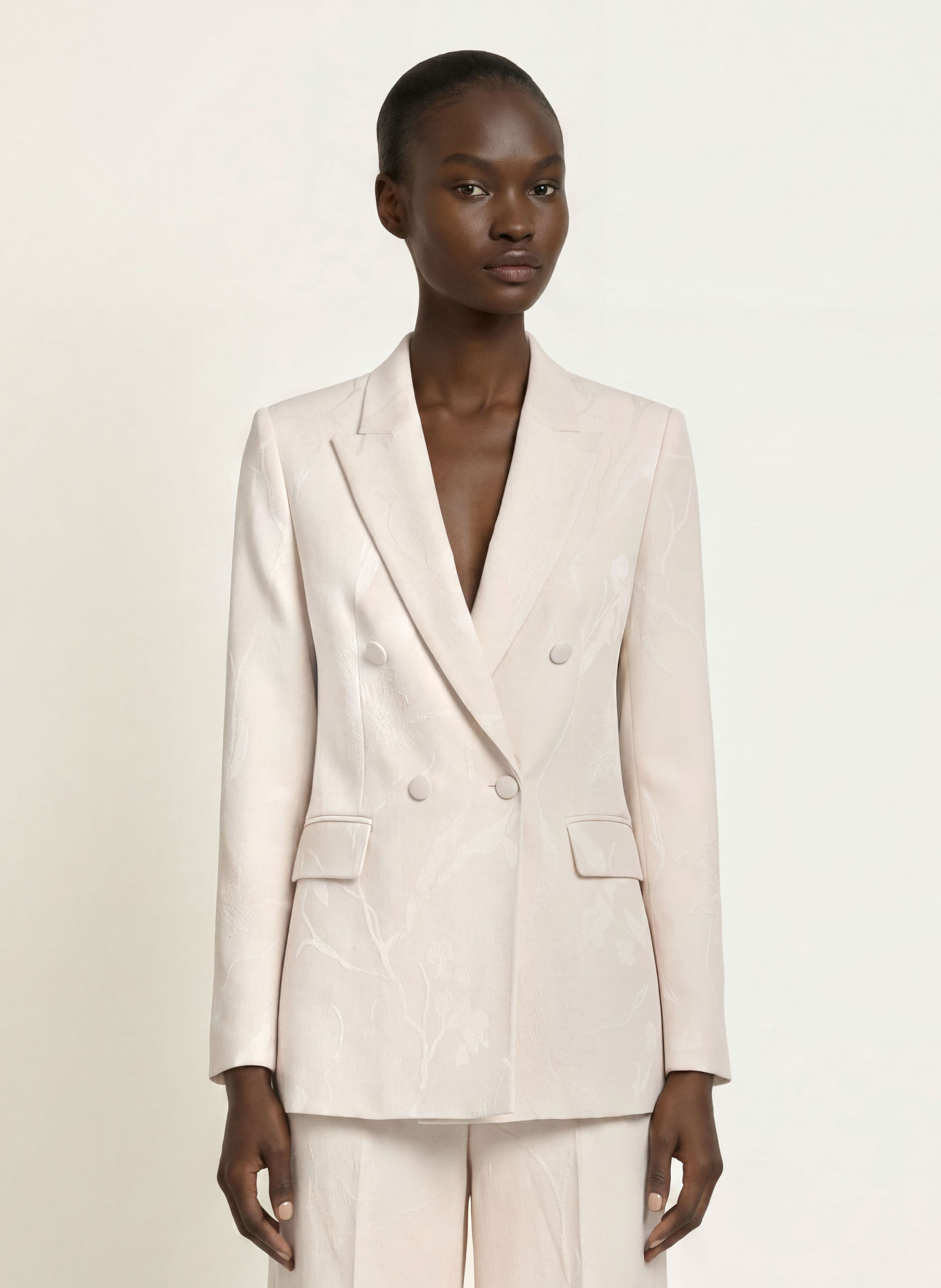 REISS Jacquard-Blazer OTTIE: CREME