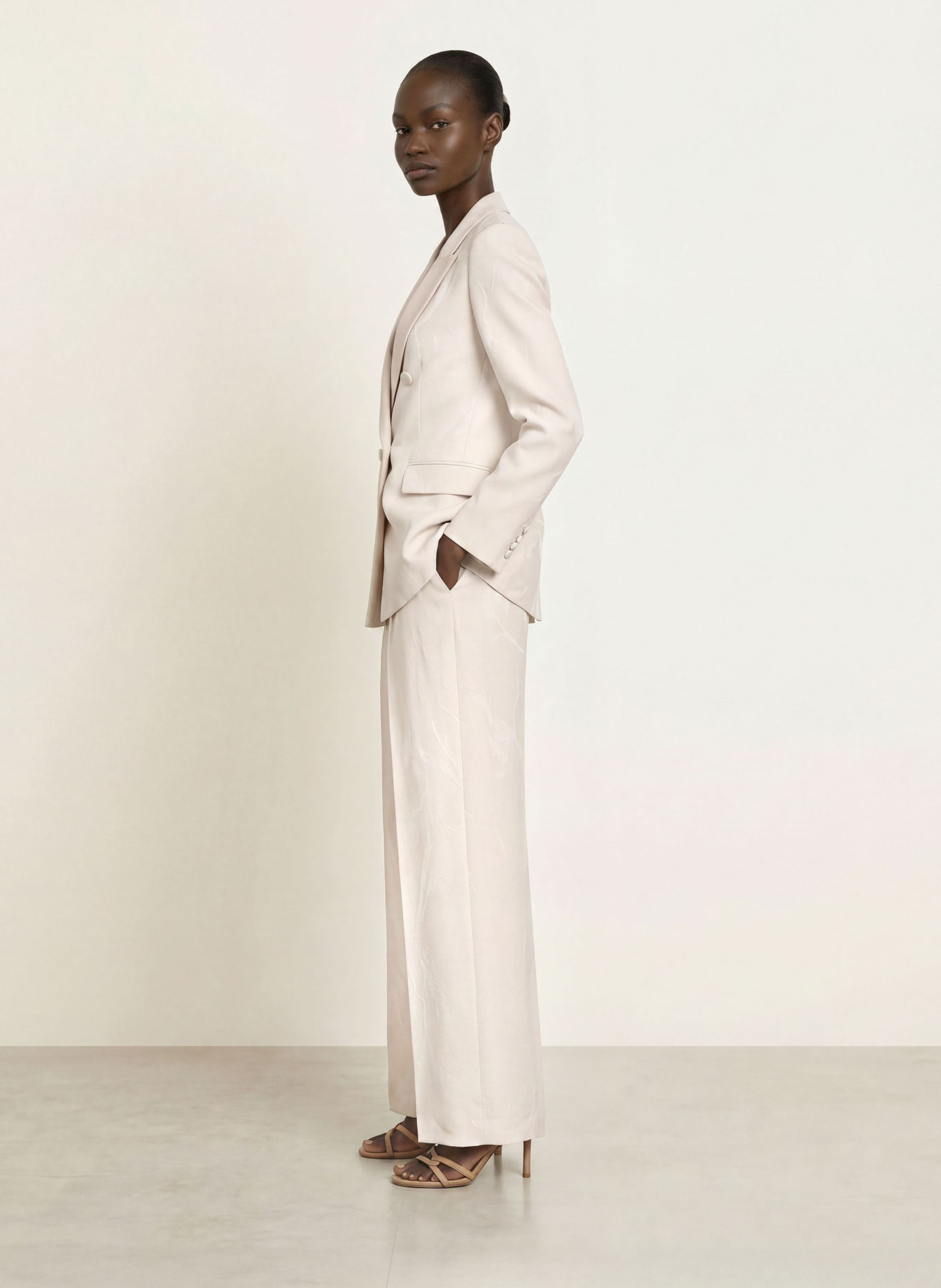 REISS Jacquard-Blazer OTTIE: CREME