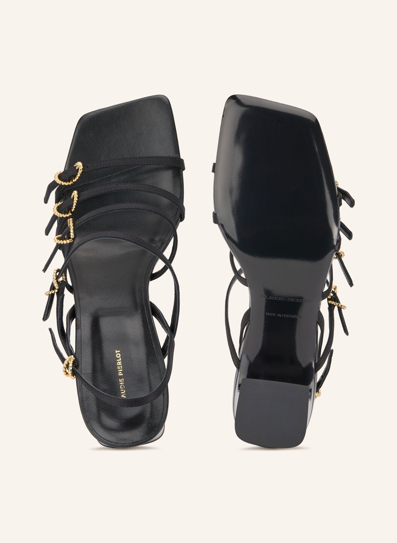 CLAUDIE PIERLOT Sandaletten: SCHWARZ / GOLD