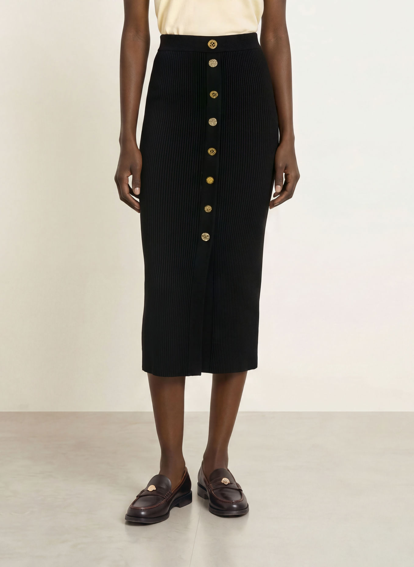 CLAUDIE PIERLOT Strickrock: SCHWARZ