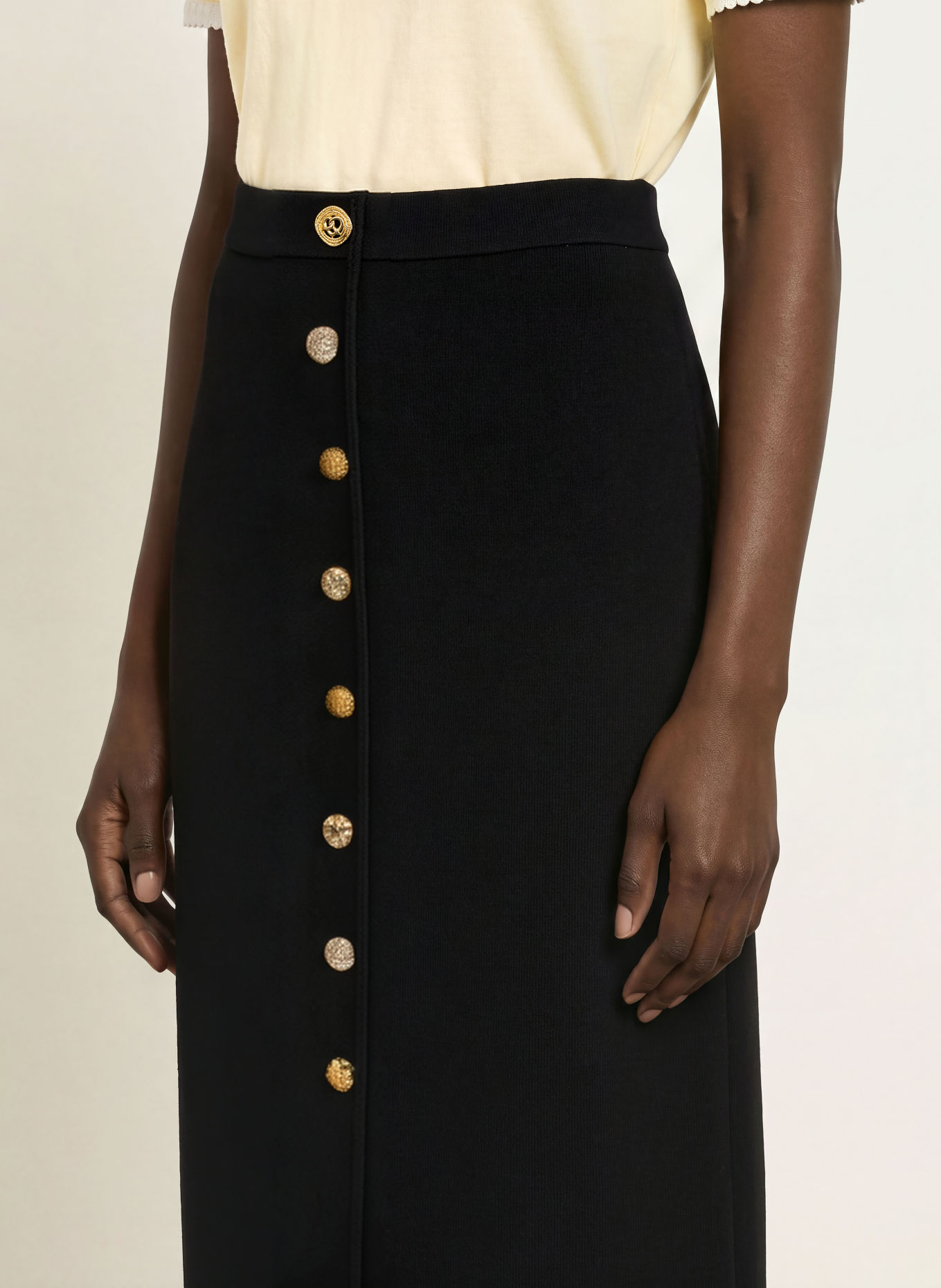 CLAUDIE PIERLOT Strickrock: SCHWARZ
