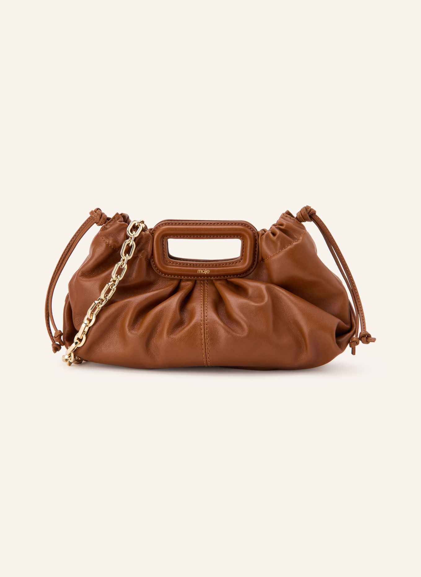 maje Clutch: BRAUN / GOLD