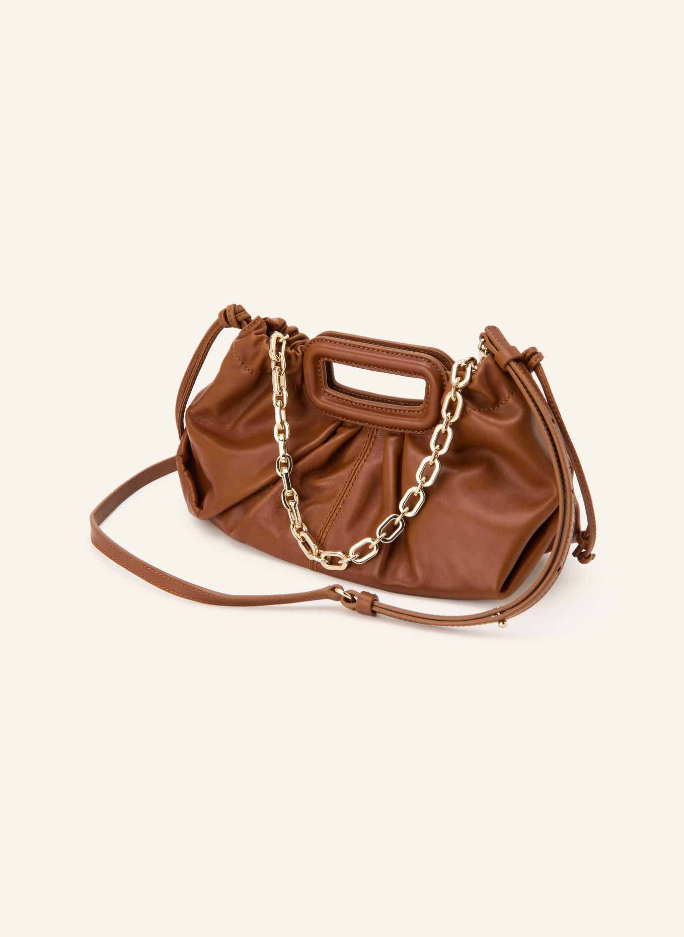maje Clutch: BRAUN / GOLD