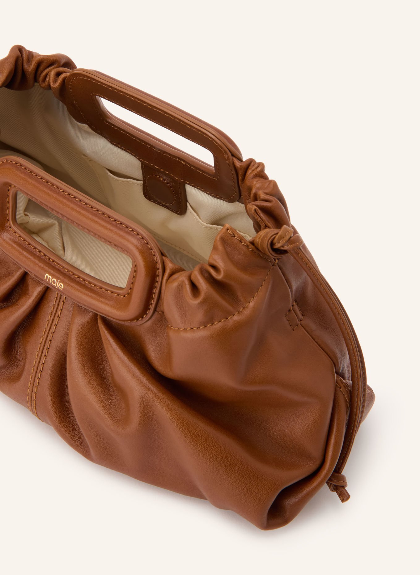 maje Clutch: BRAUN / GOLD