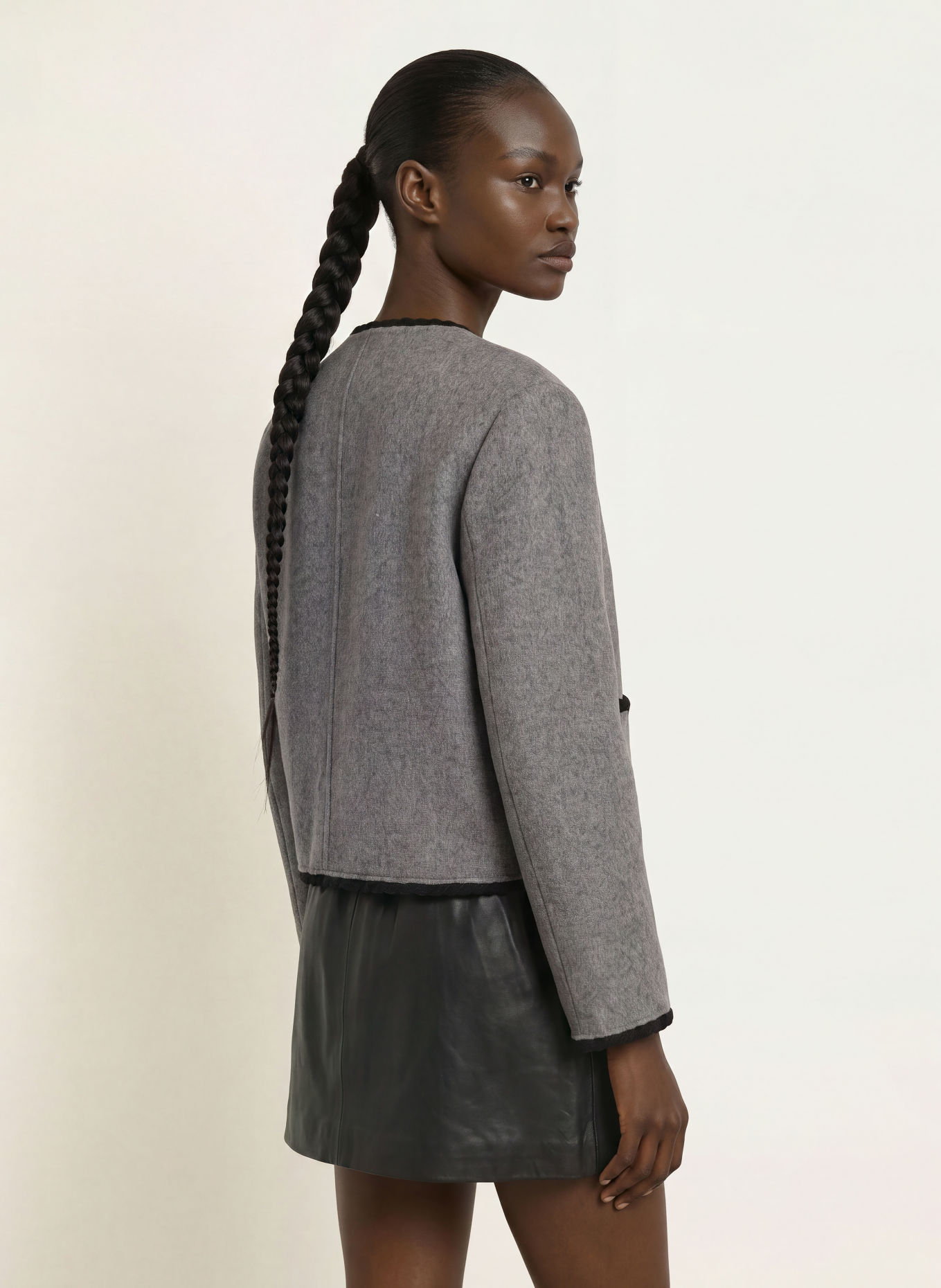 maje Kastenjacke: GRAU / SCHWARZ