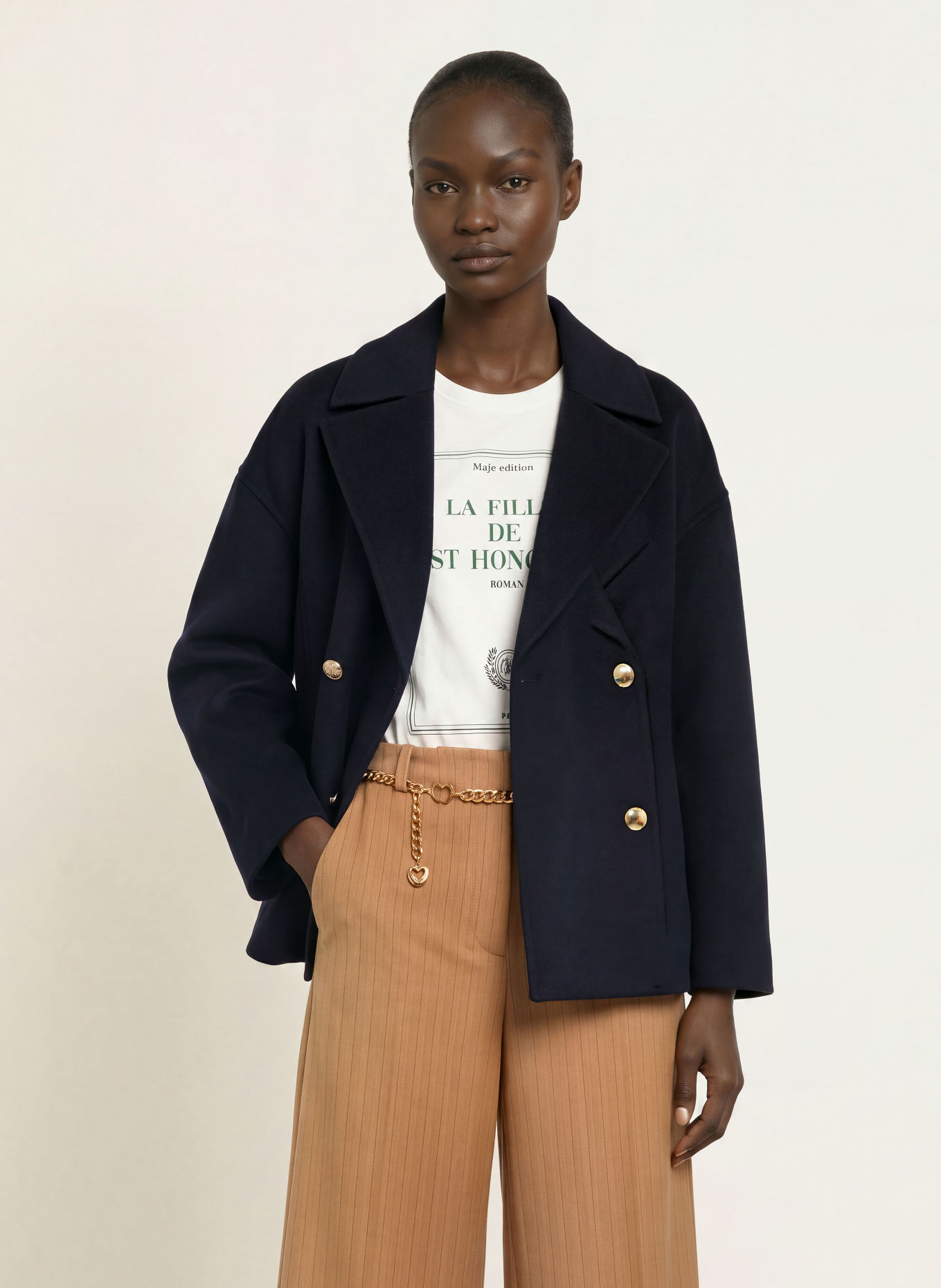 maje Cabanjacke: DUNKELBLAU / GOLD