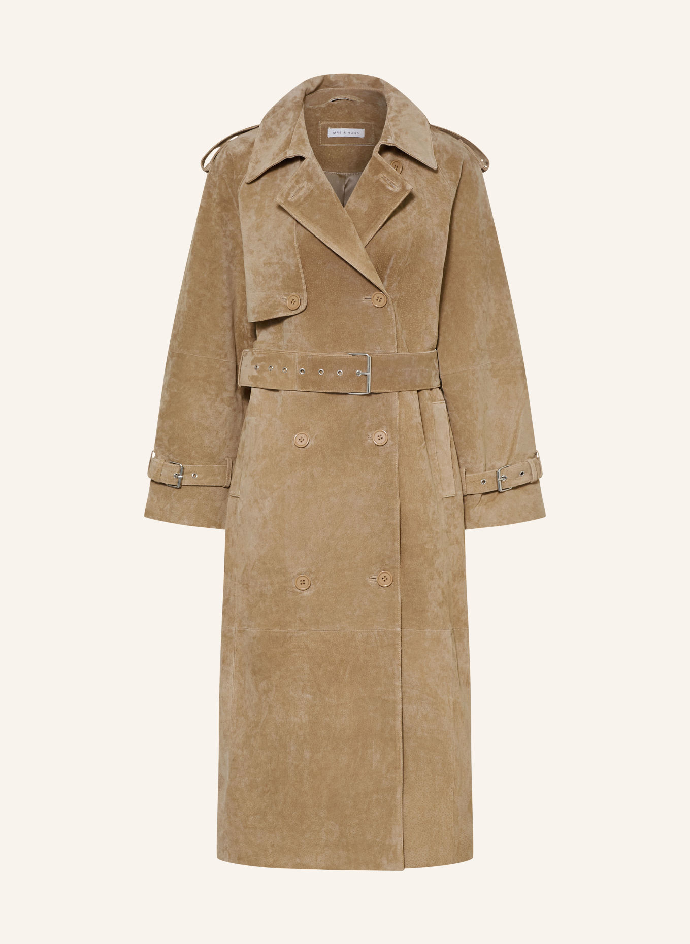 MRS & HUGS Leather coat: BEIGE
