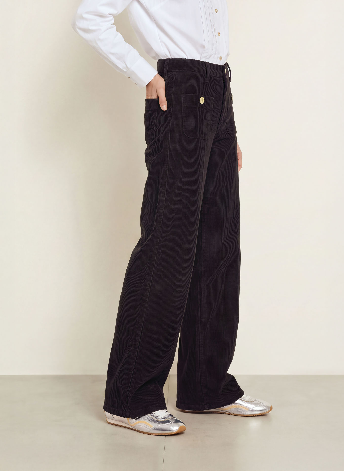 SANDRO Cordhose: DUNKELLILA