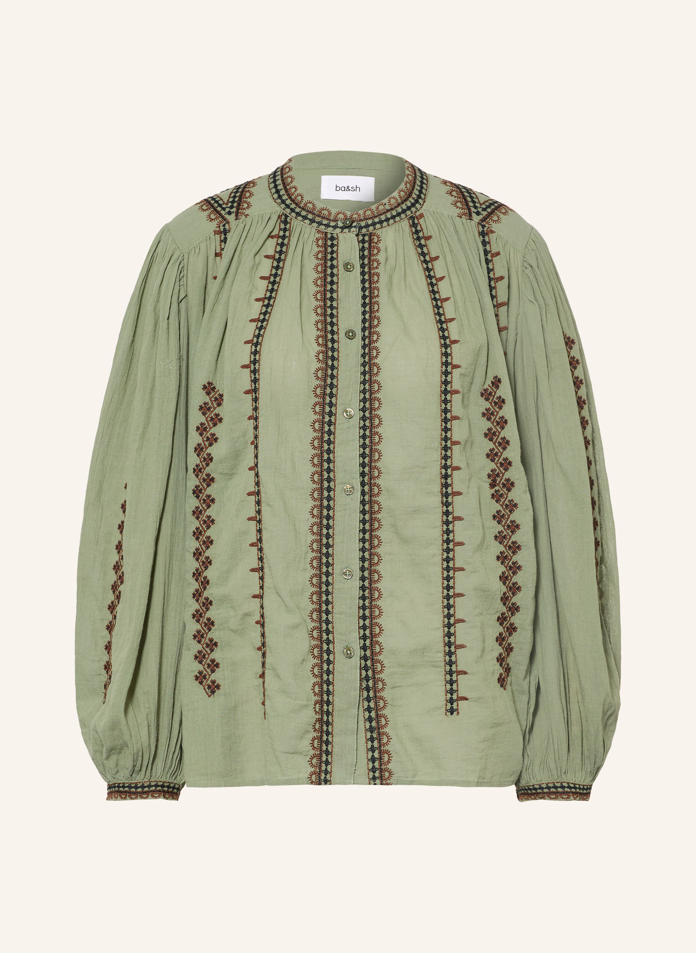 ba&sh Bluse MONA: OLIV / DUNKELBRAUN / SCHWARZ