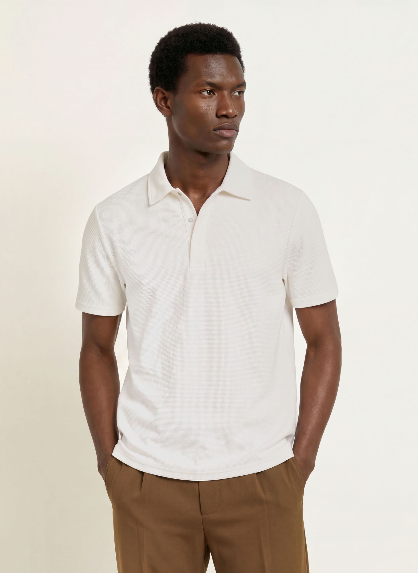 REISS Polo piqué REED: BLANC