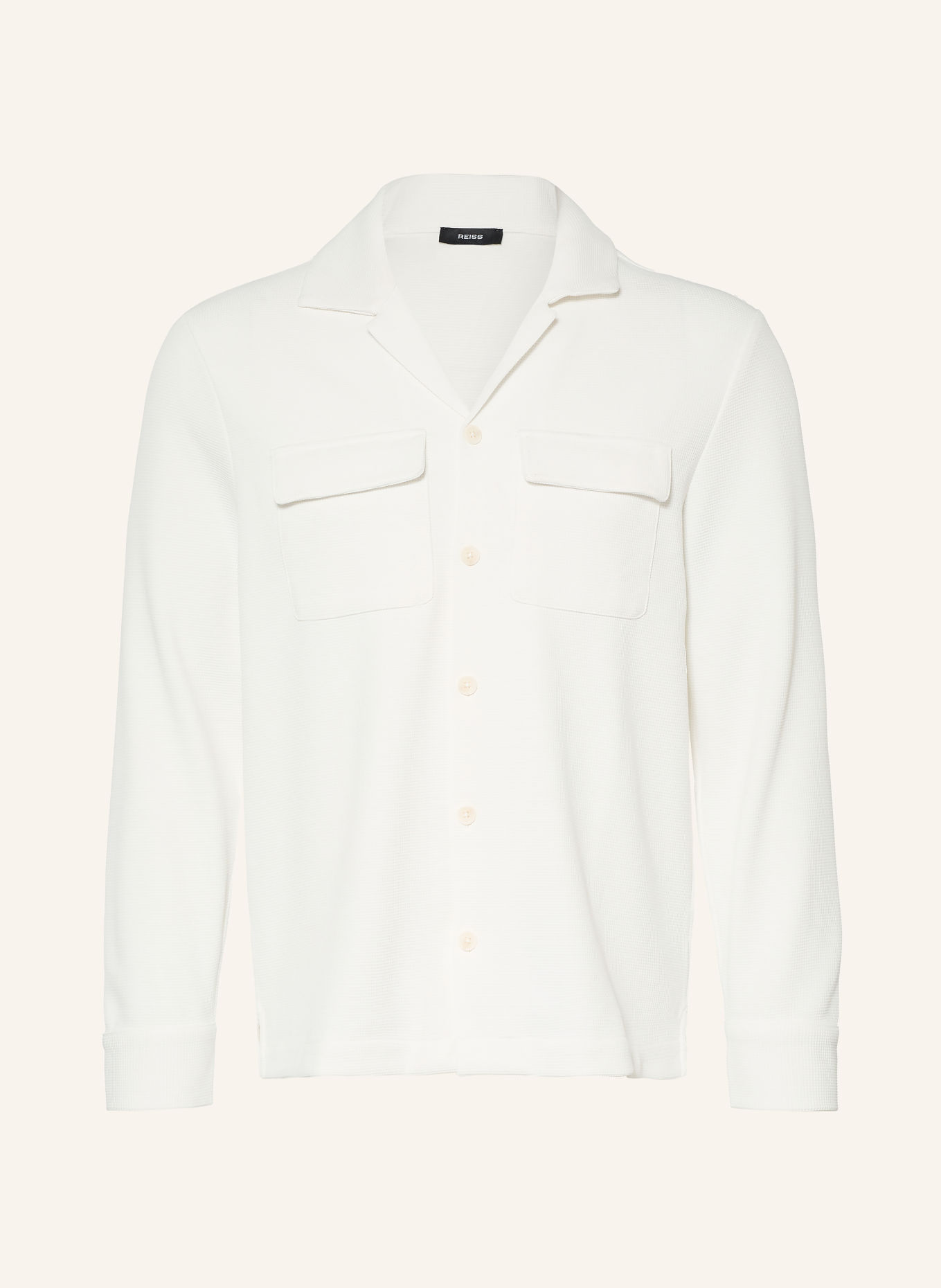 REISS Koszula z tkaniny piqué VENTO o kroju Regular Fit: BIAŁY