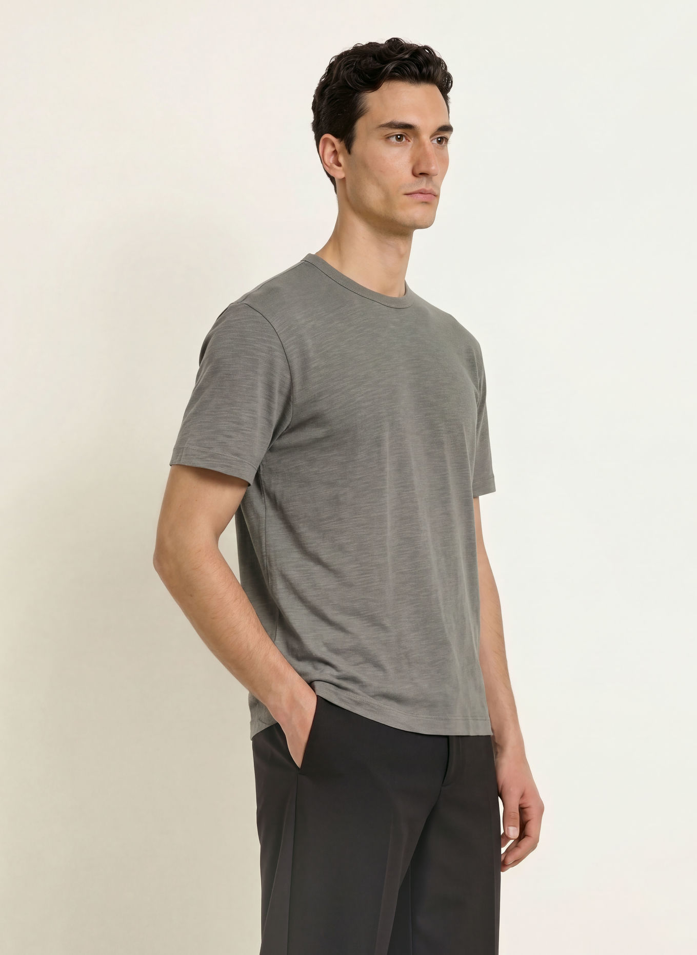 REISS Tričko HUXLEY: KHAKI