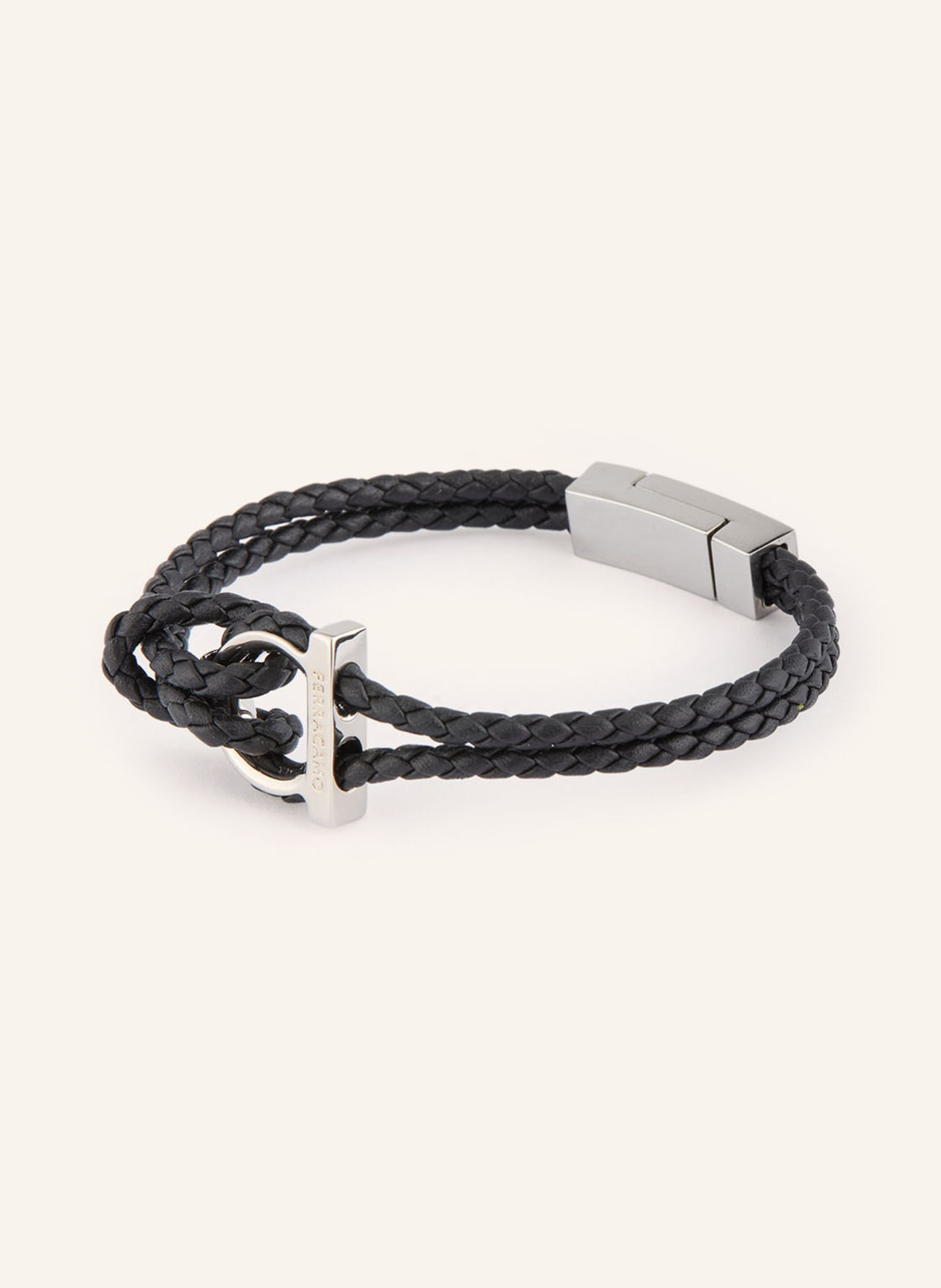 FERRAGAMO Armband: SCHWARZ / SILBER