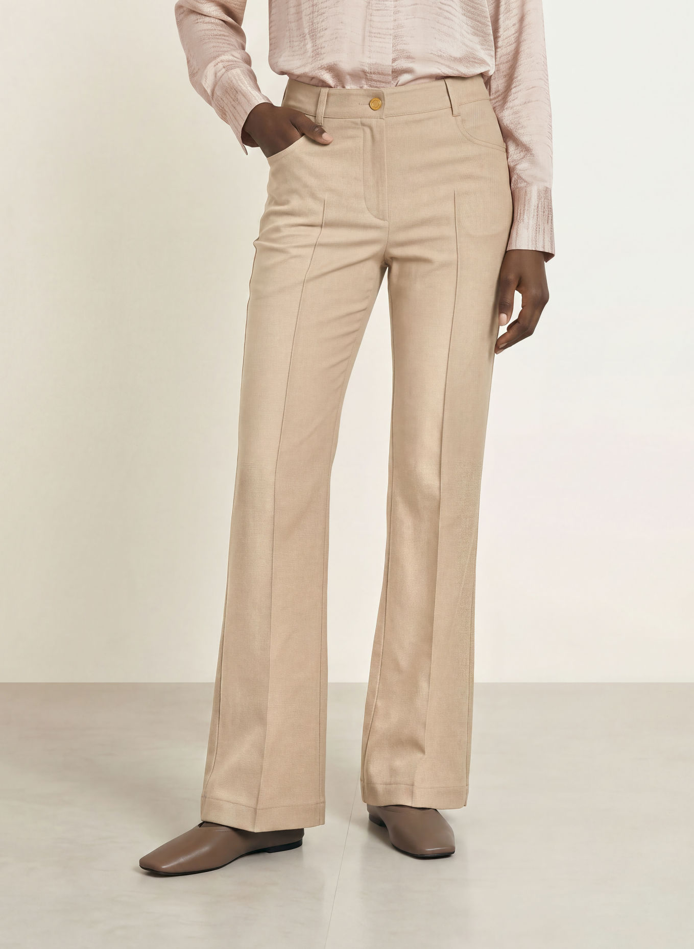 REISS Bootcut broek SOFIA: 03 NEUTRAL