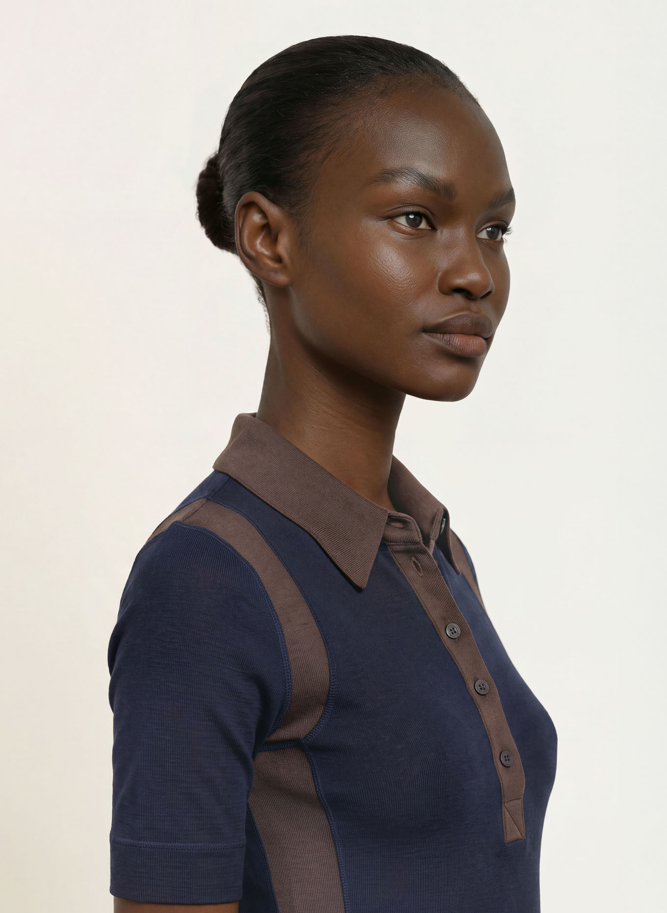 REISS Jersey-poloshirt WINNIE: DONKERBLAUW / MARRON FONCÉ