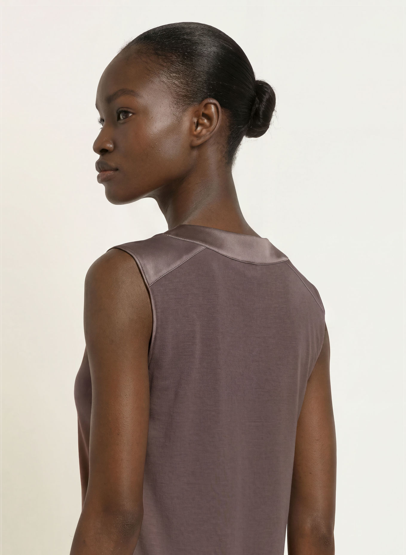 REISS Top KALLIE im Materialmix: TAUPE