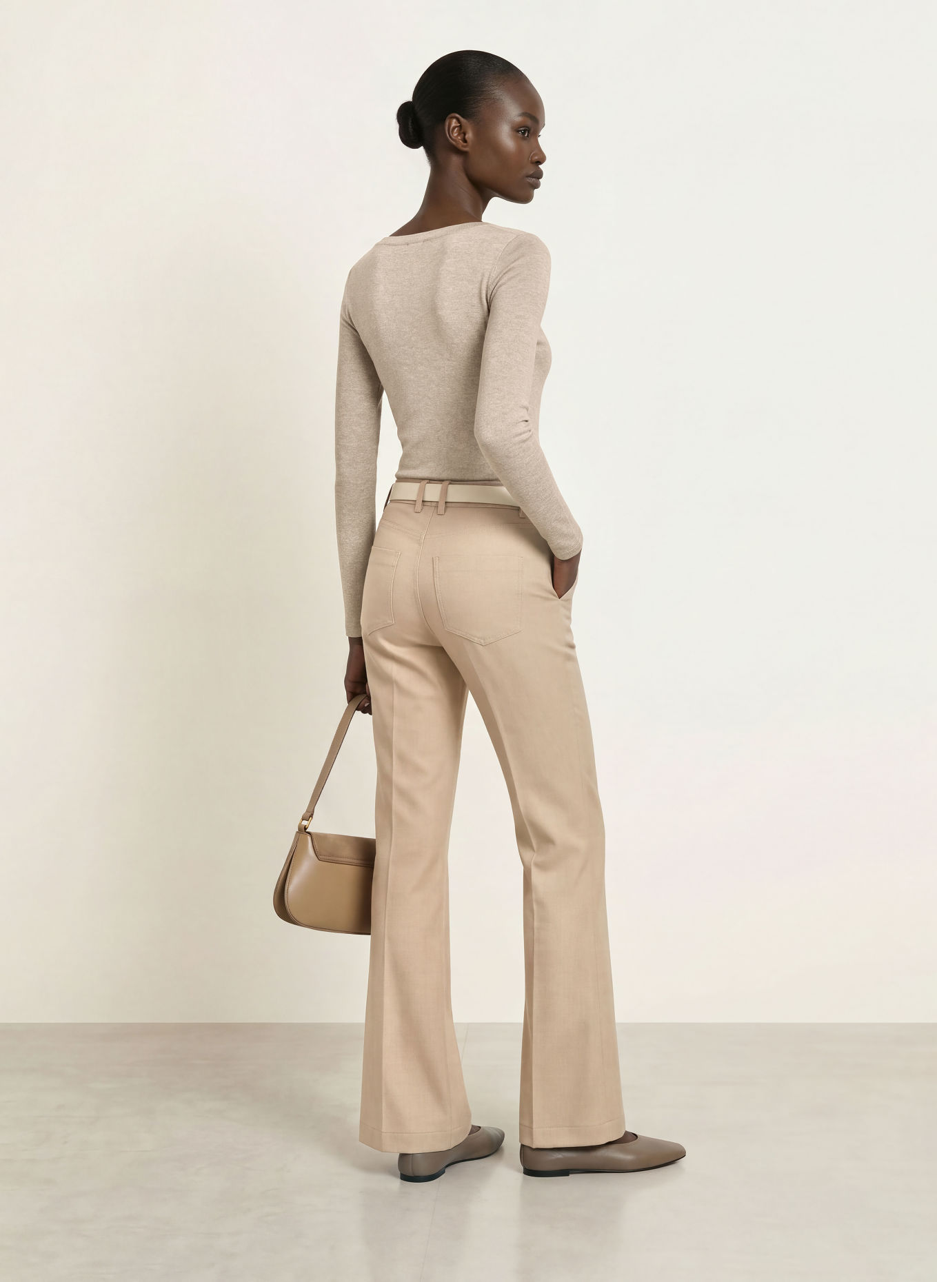 REISS Longsleeve FLISS met glittergaren: LICHTBRUIN / GOUD