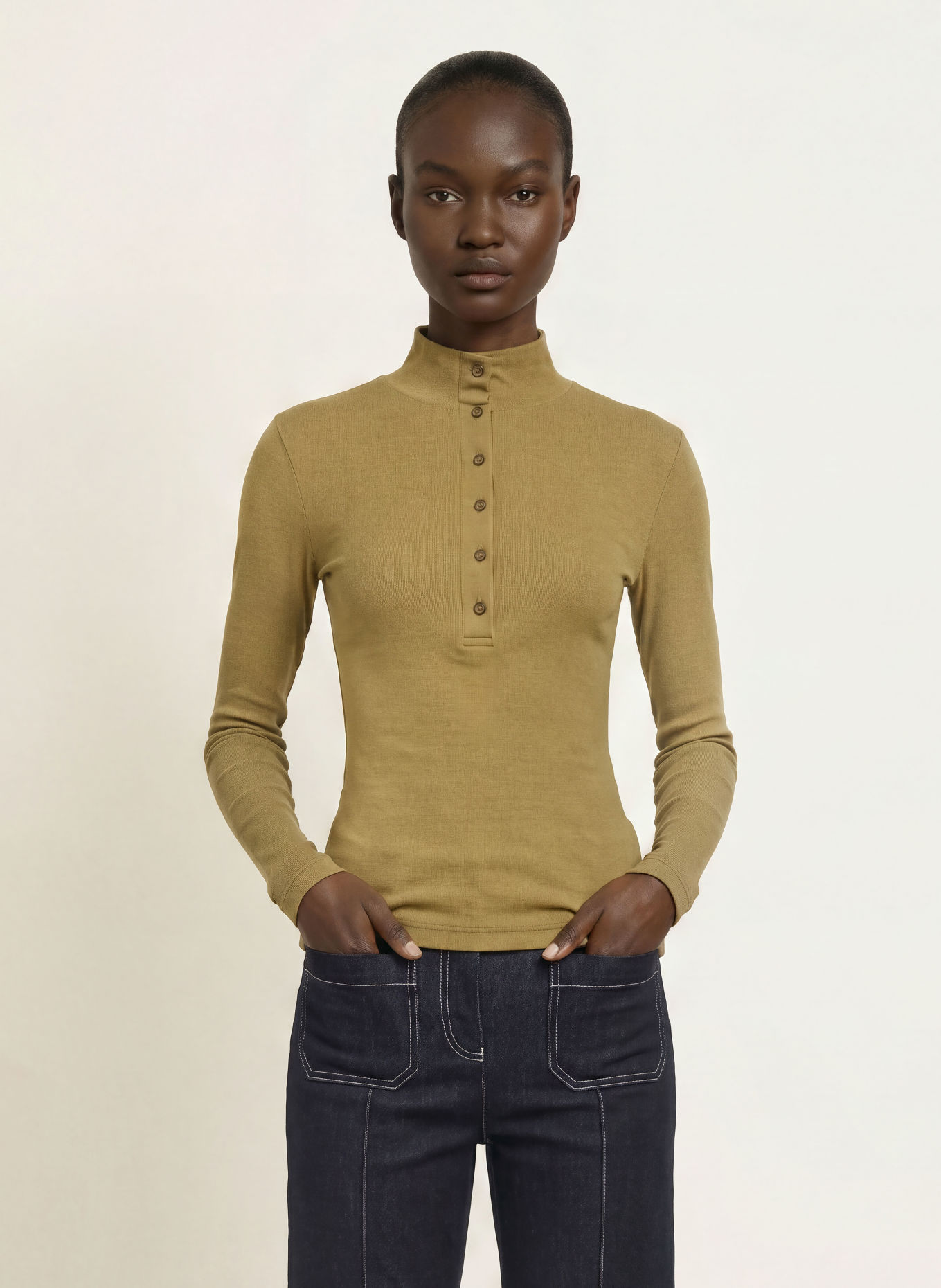 REISS Longsleeve IDA: KHAKI