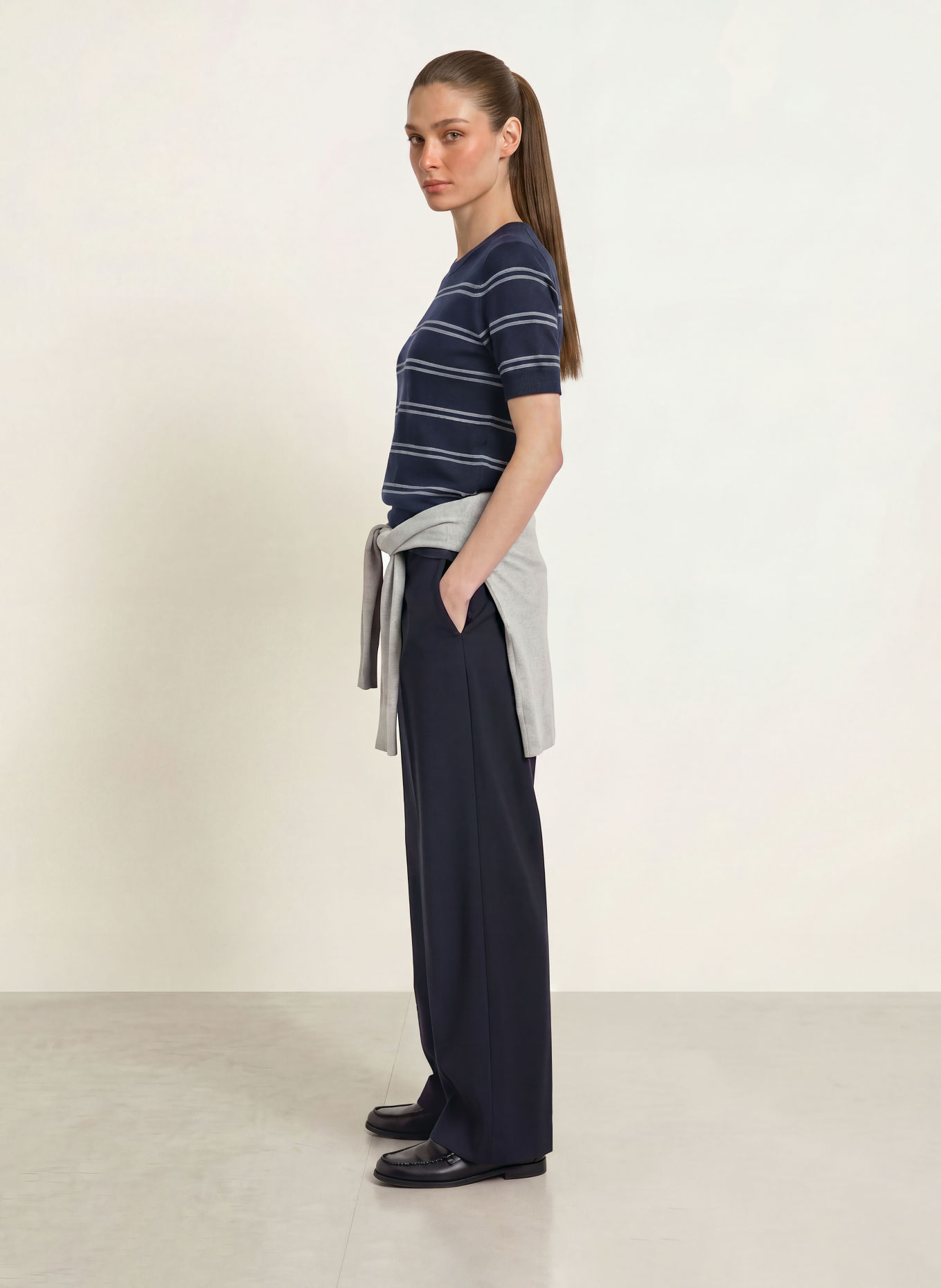 REISS Strickshirt SABRINA: DUNKELBLAU / DUNKELGRAU