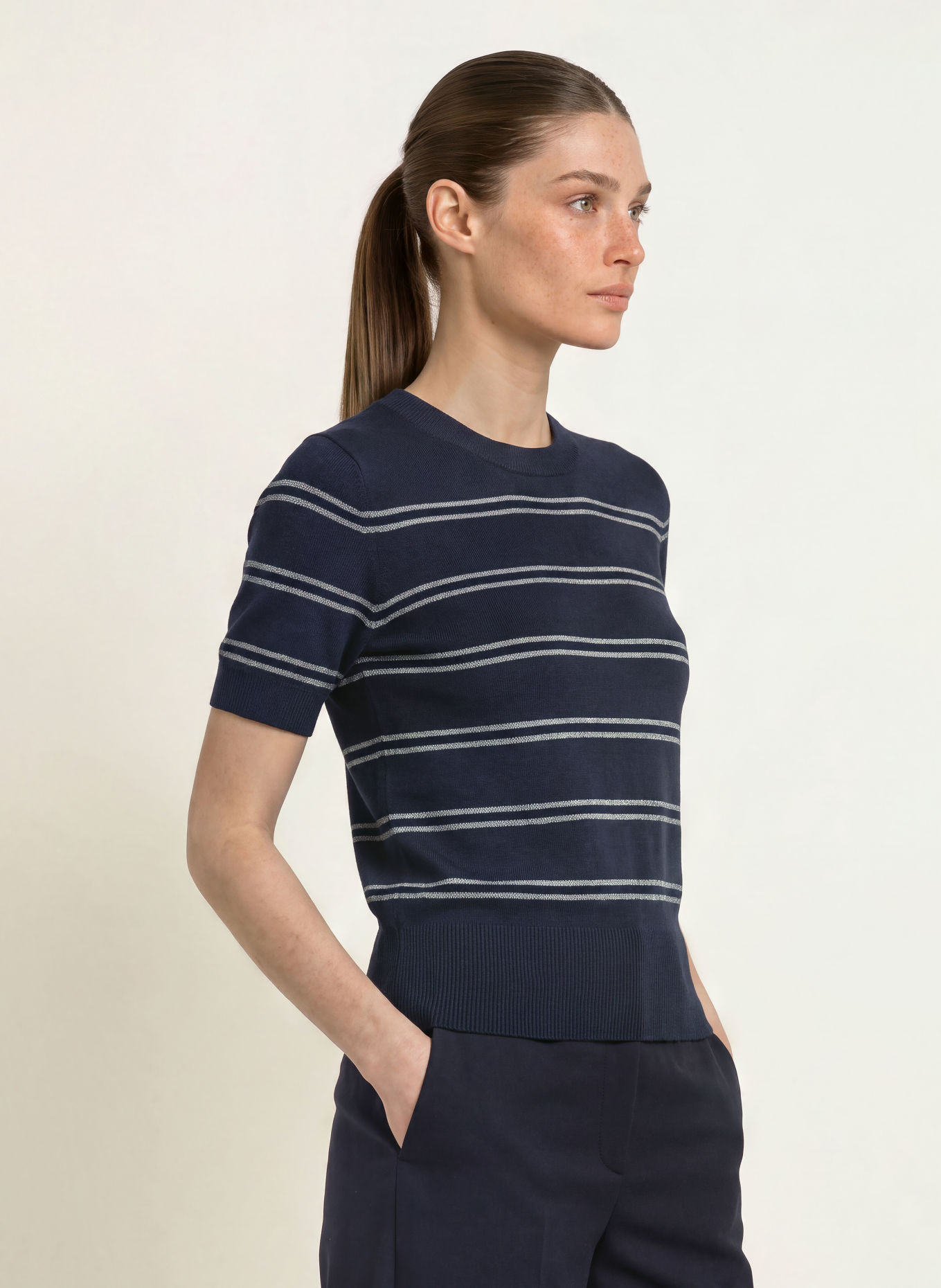 REISS Strickshirt SABRINA: DUNKELBLAU / DUNKELGRAU